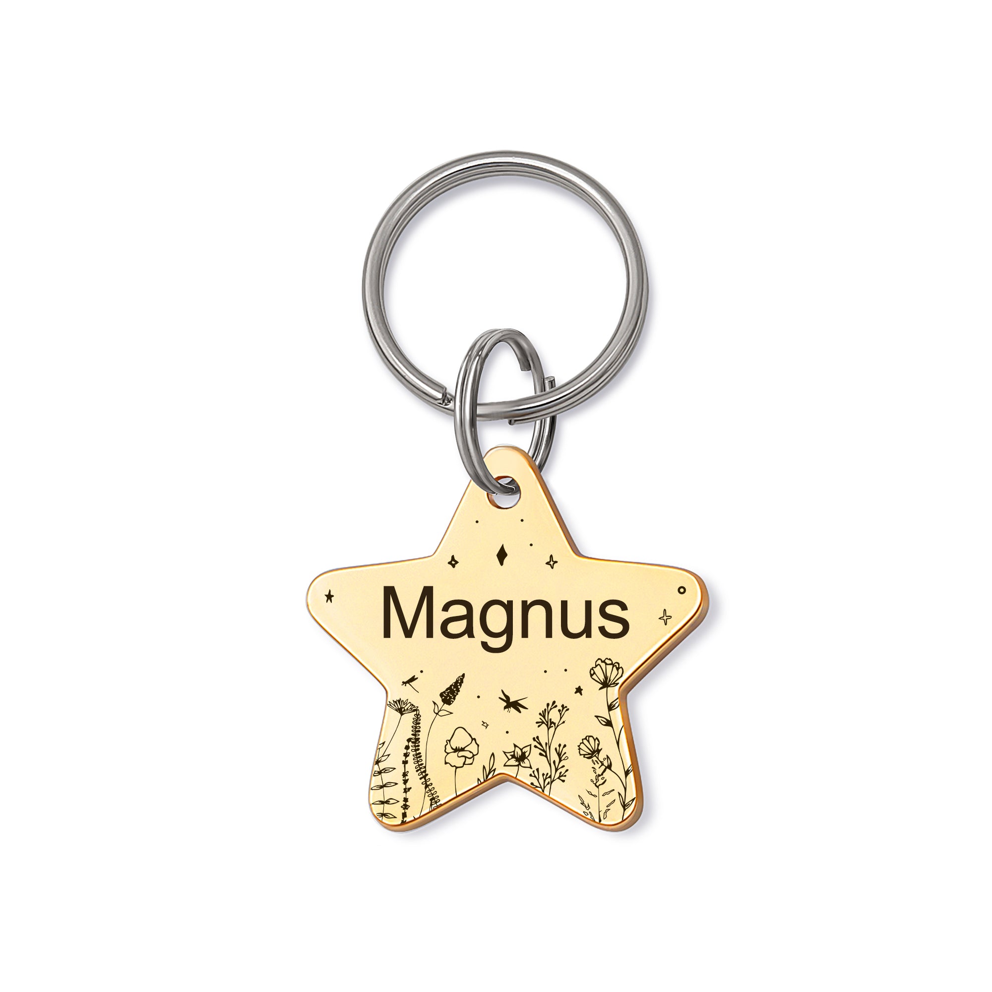 Star Shaped Wildflowers Themed Pet Tag