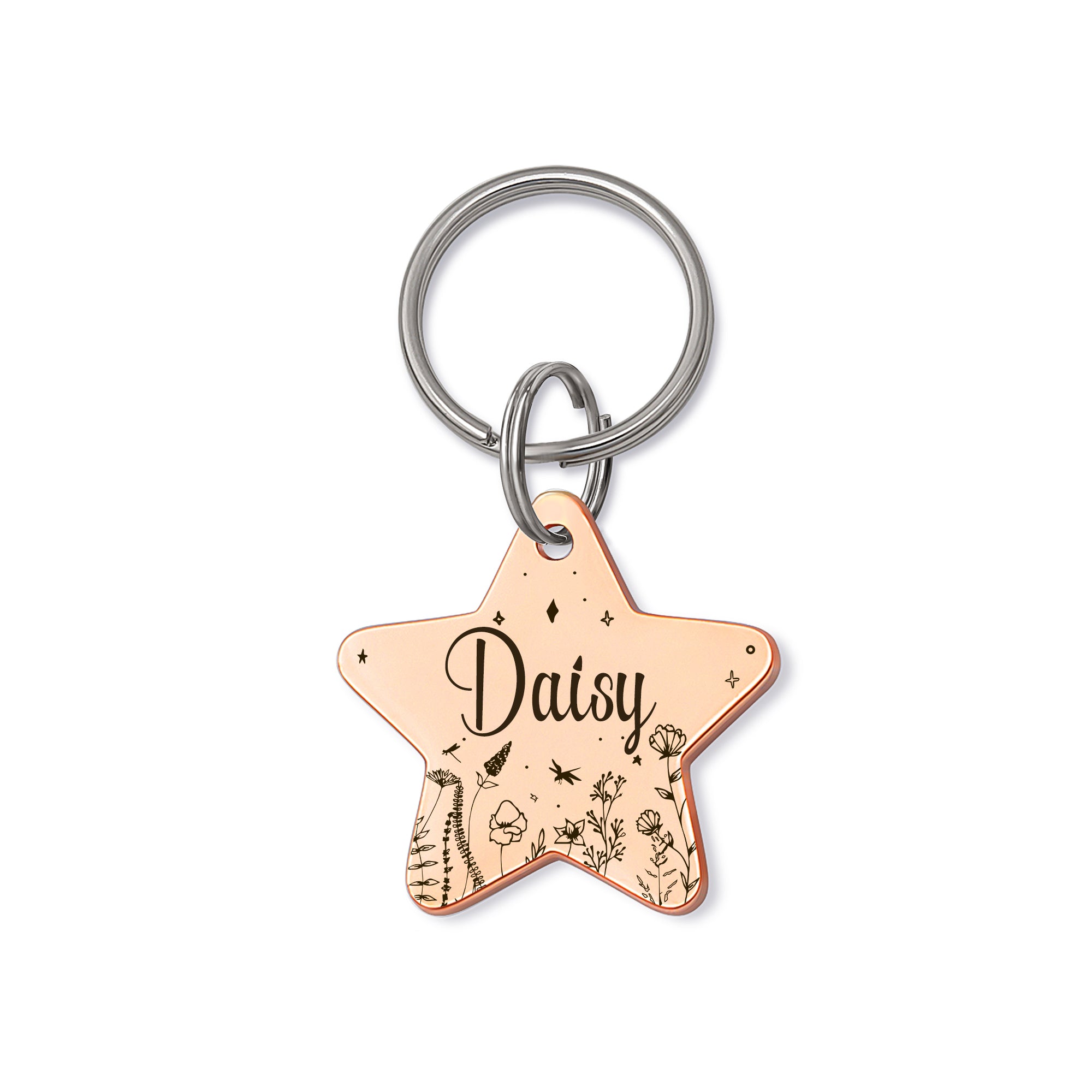 Star Shaped Wildflowers Themed Pet Tag