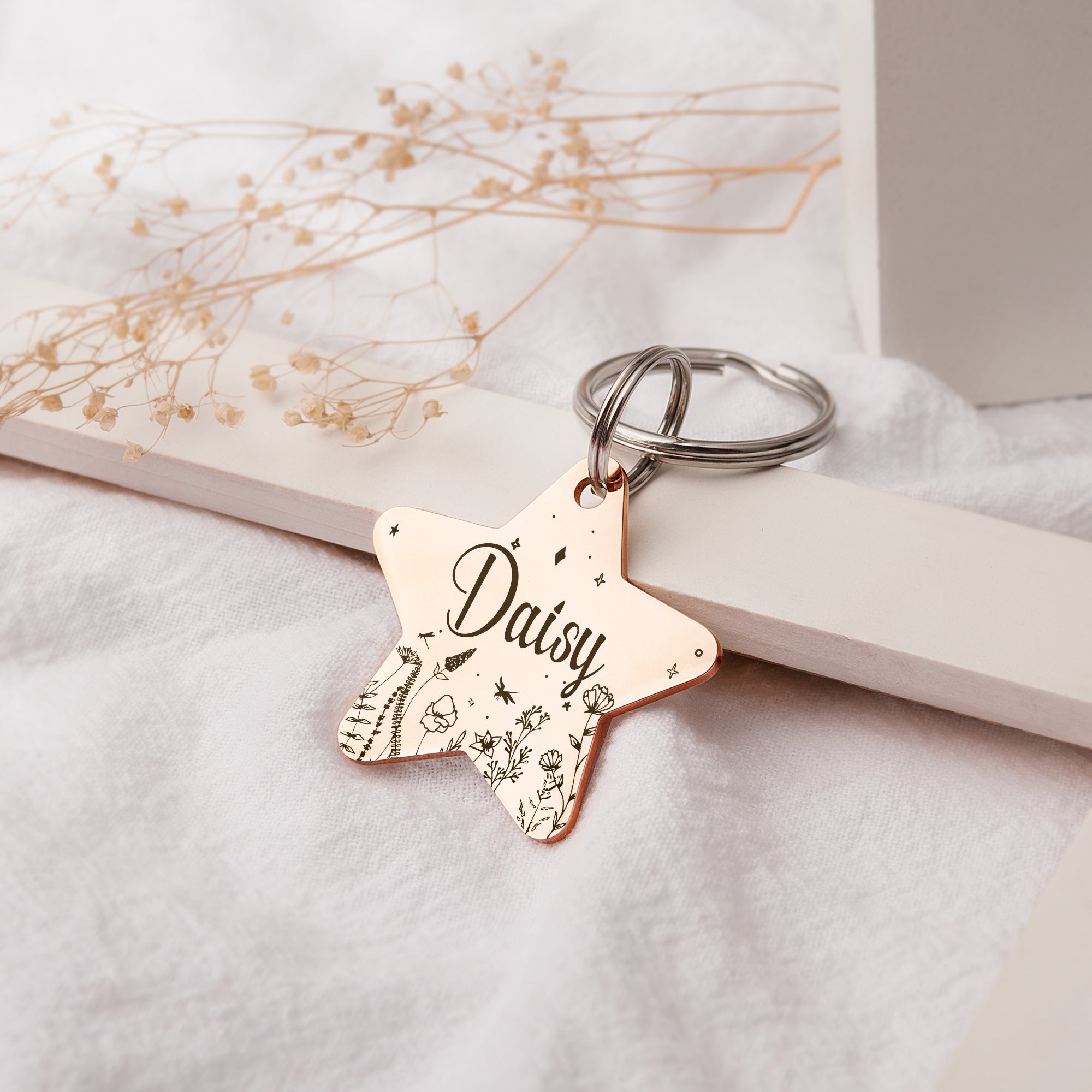 Wildflowers Star Shaped Pet ID Dog Tag