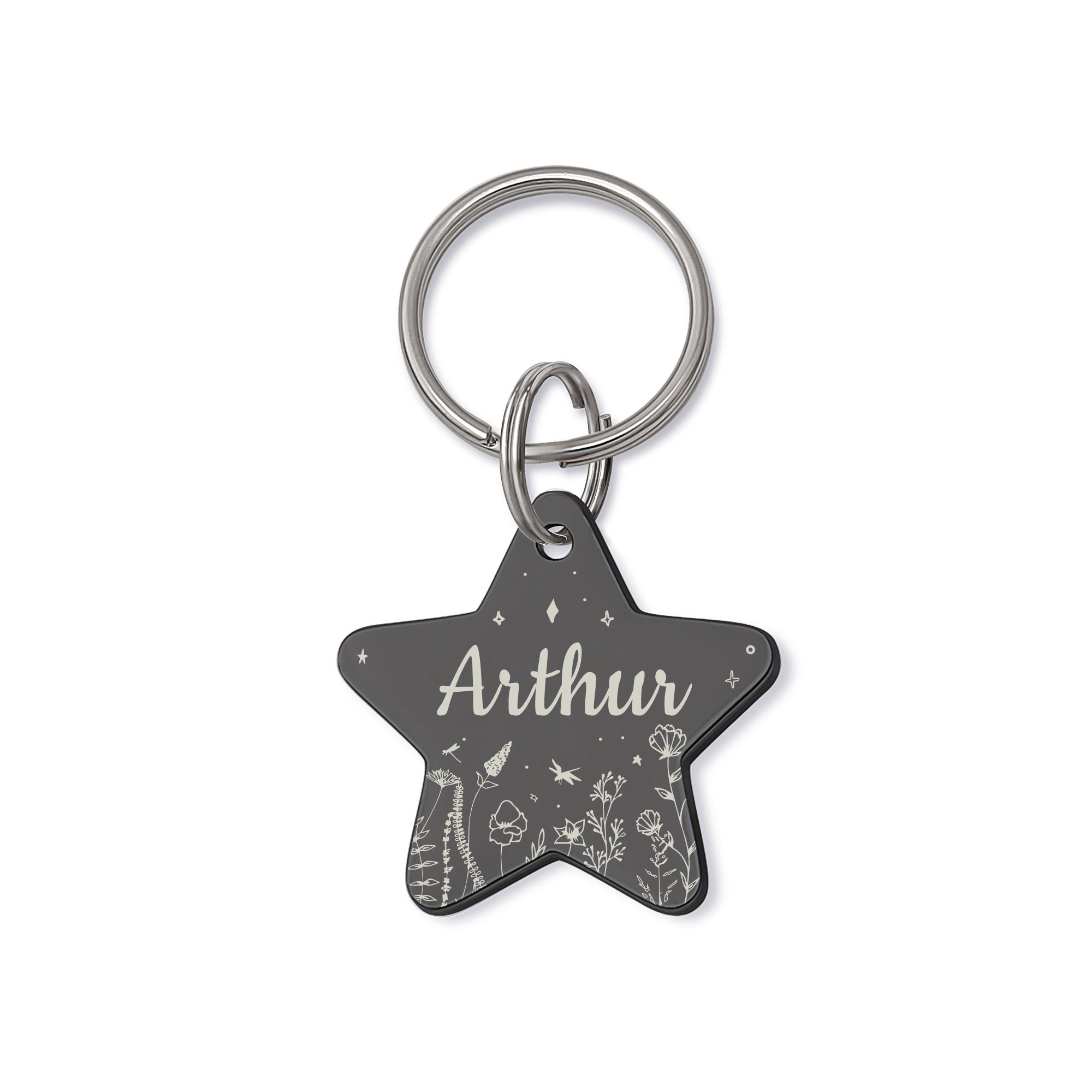 Star Shaped Wildflowers Themed Pet Tag