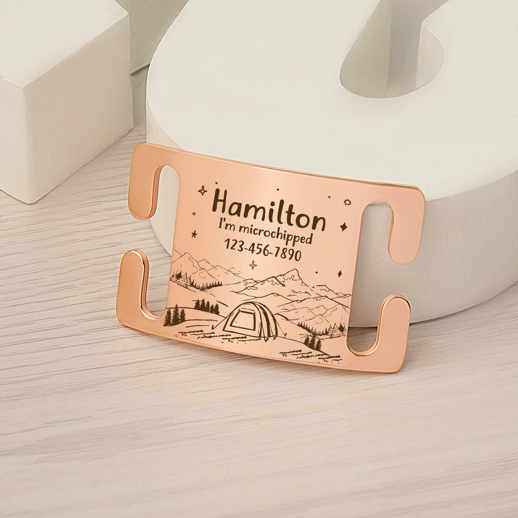 Outdoor Camping Slide On Pet ID Tag for Pets