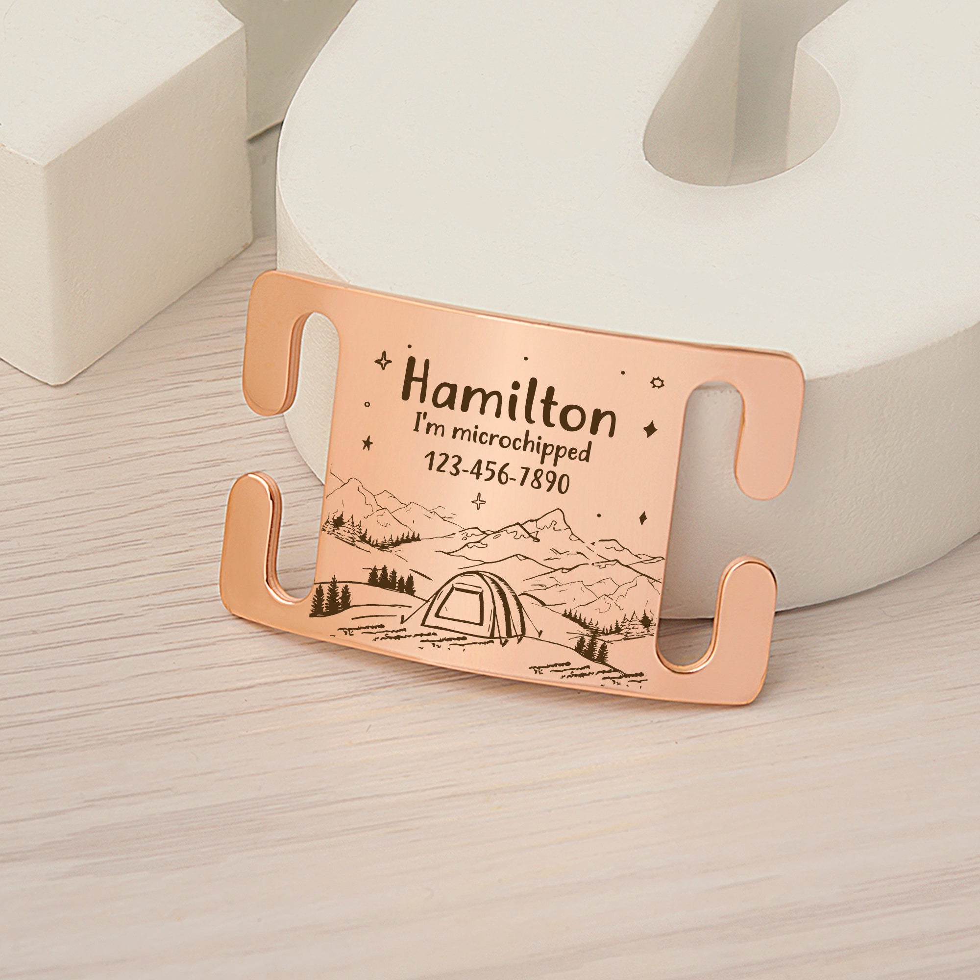 Outdoor Camping Slide On Pet ID Tag for Pets