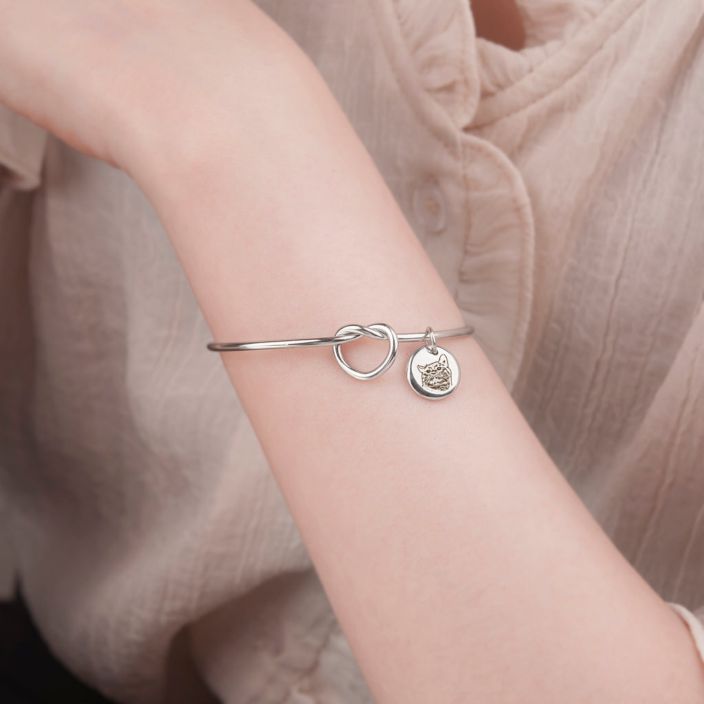 Pet Portrait Photo Custom Cuff Knot Bracelet