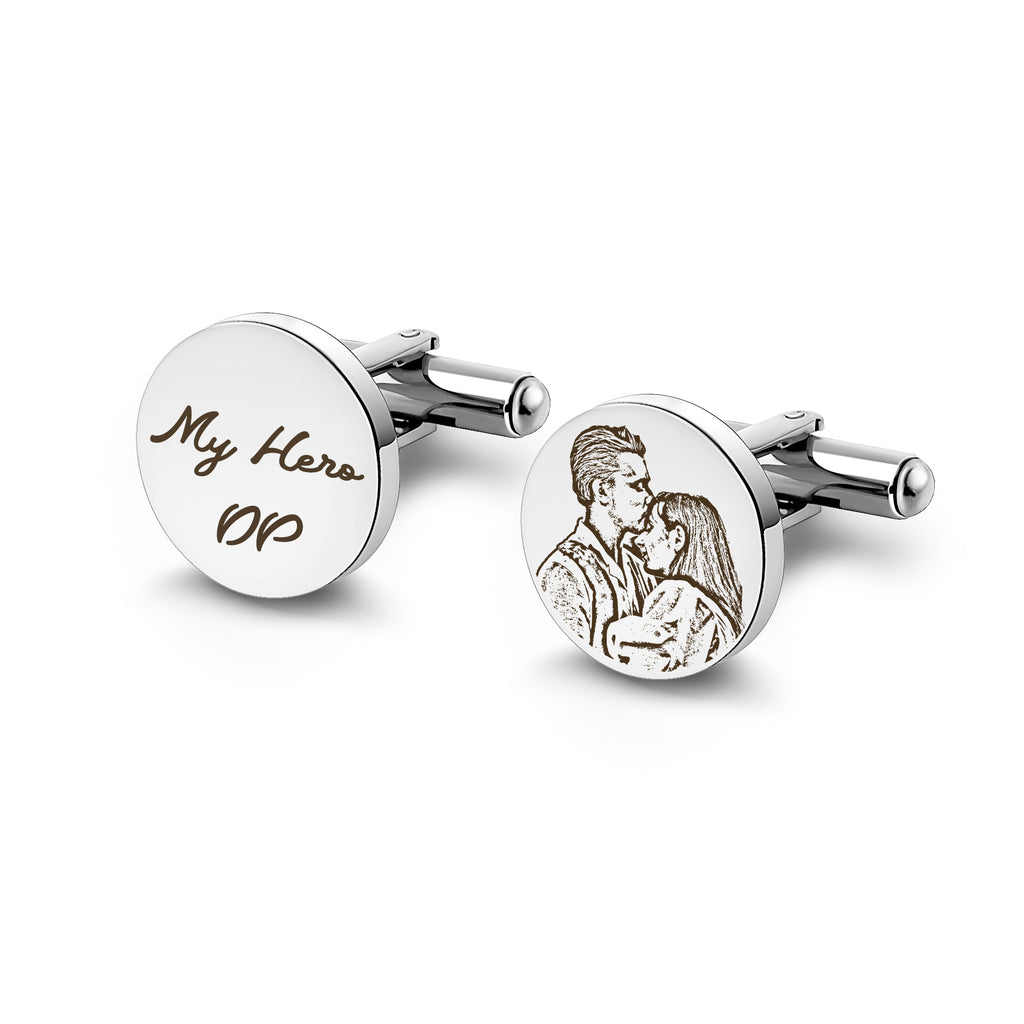 Couple Portrait Photo Cufflinks