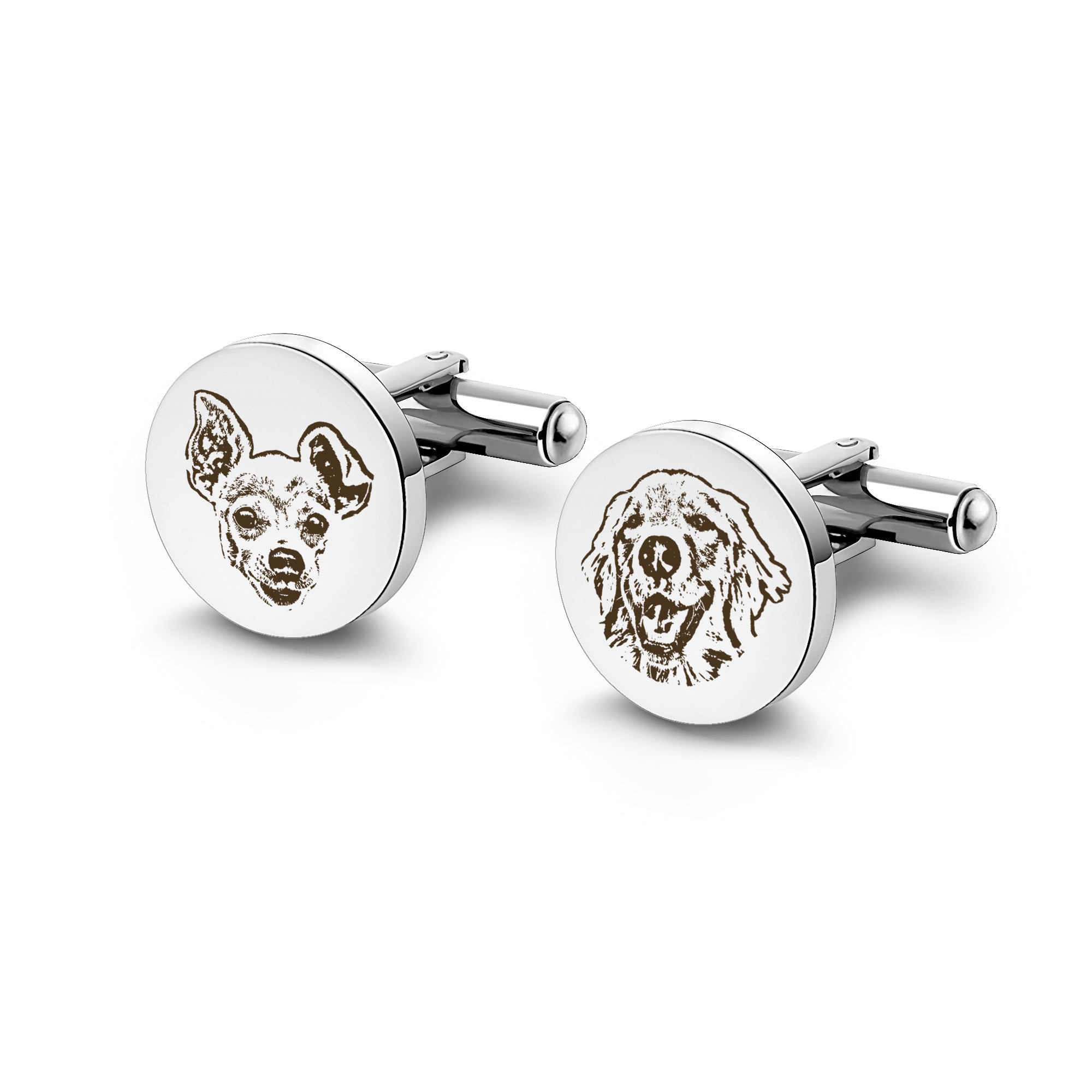 Round Pet Portrait Cuff Links