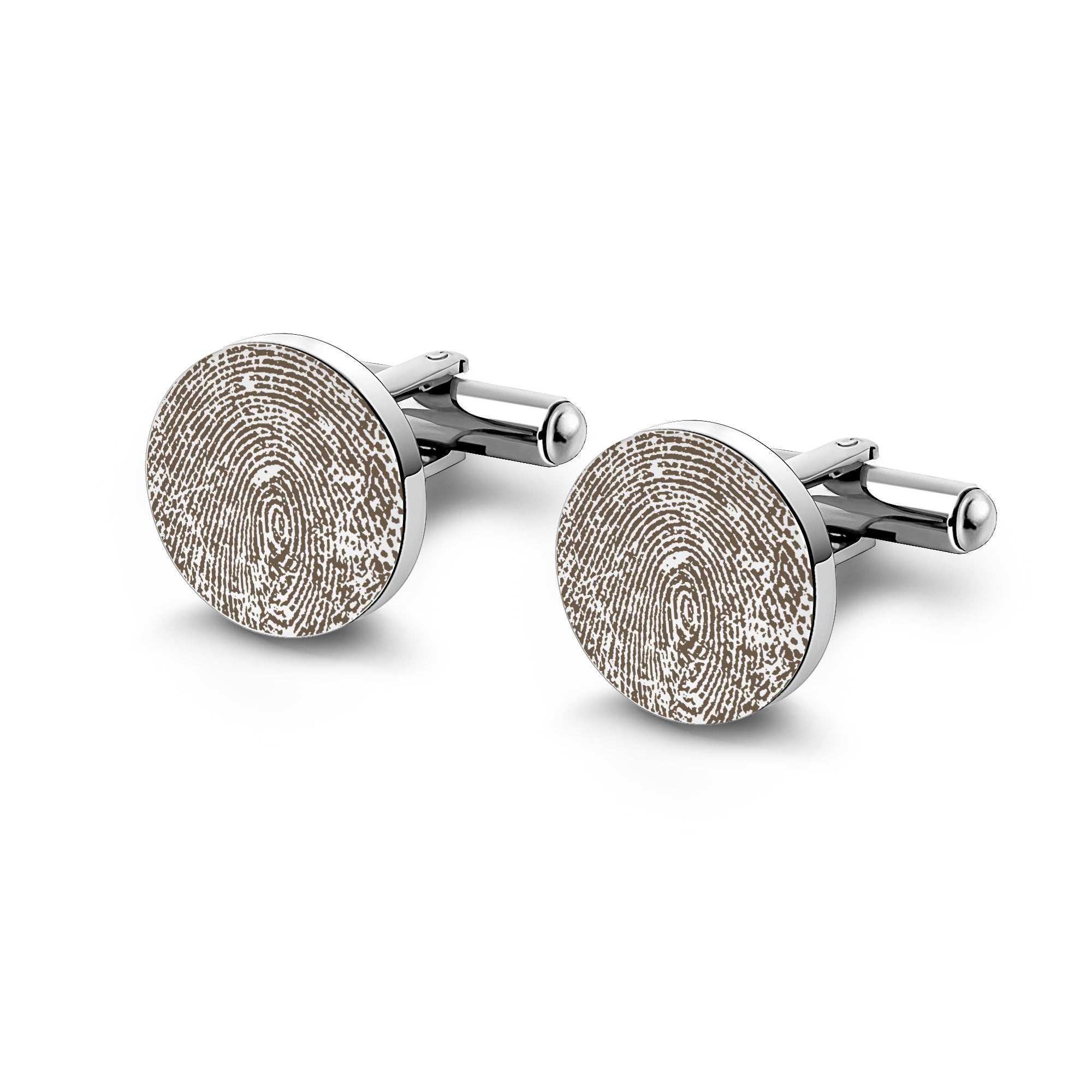 Round Fingerprint Cuff Links