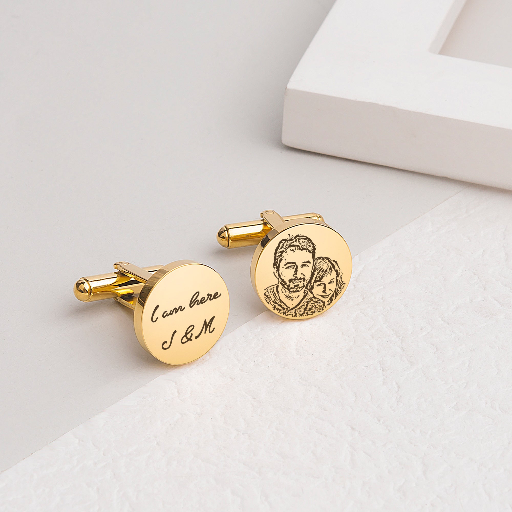 Round Photo Cuff Links