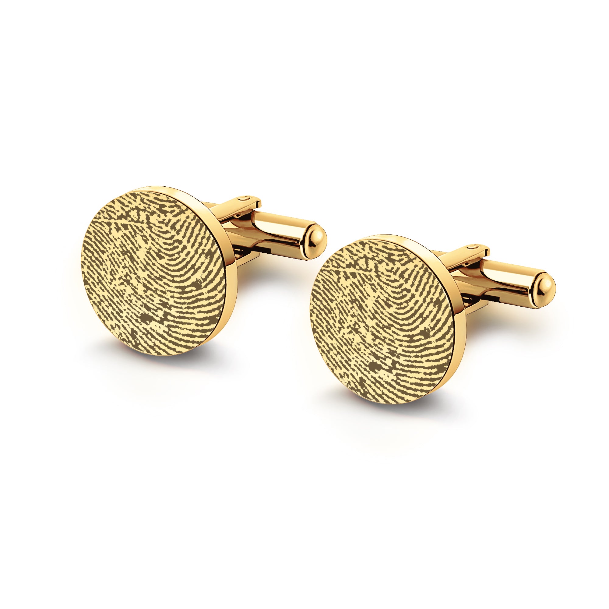 Round Fingerprint Cuff Links