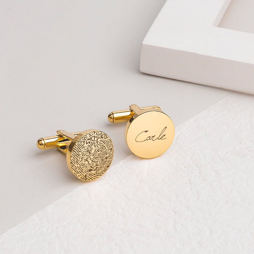 Round Fingerprint Cuff Links