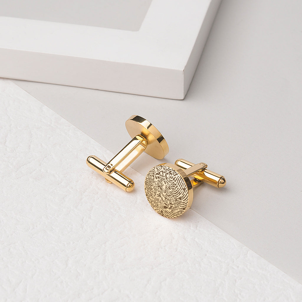 Round Fingerprint Cuff Links