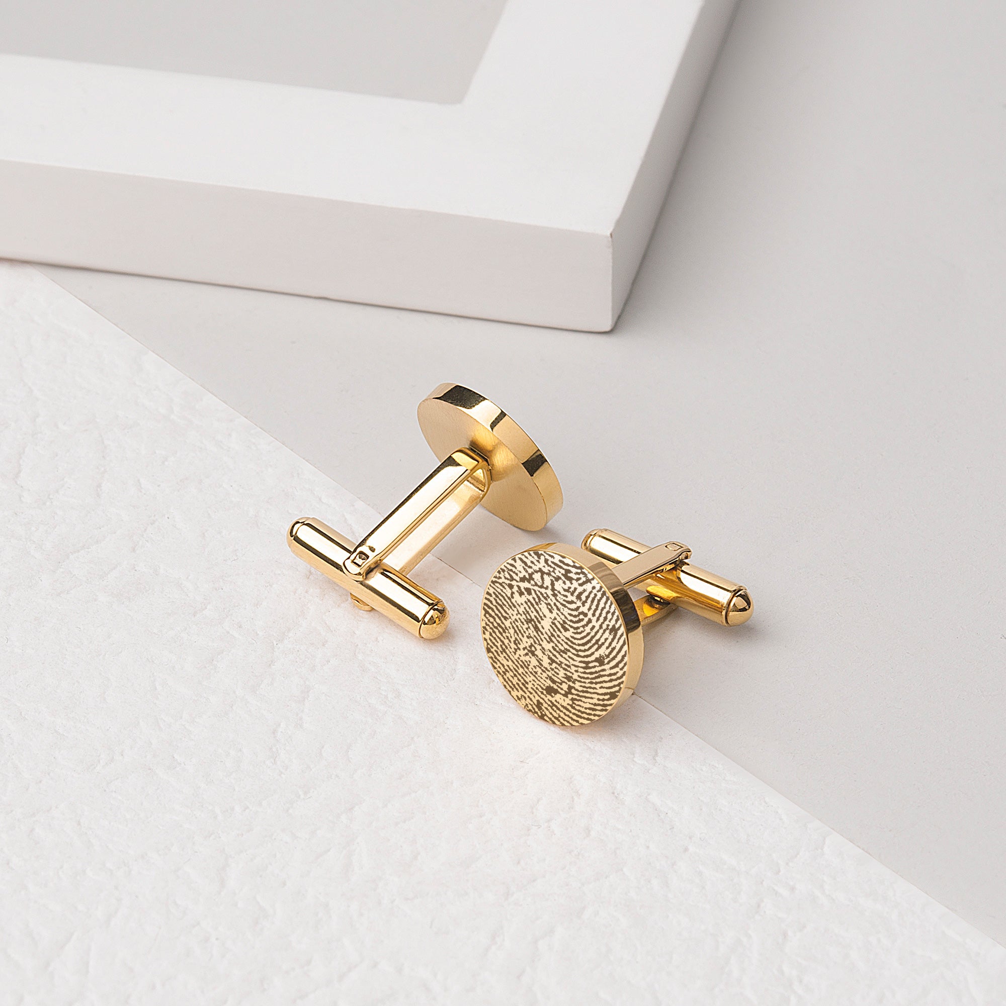Round Fingerprint Cuff Links