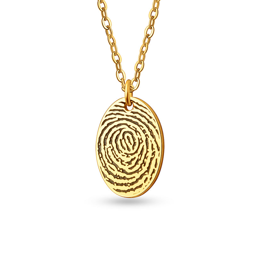 Actual Fingerprint Oval Necklace