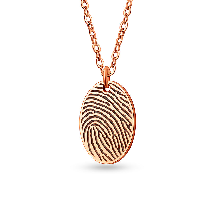 Actual Fingerprint Oval Necklace