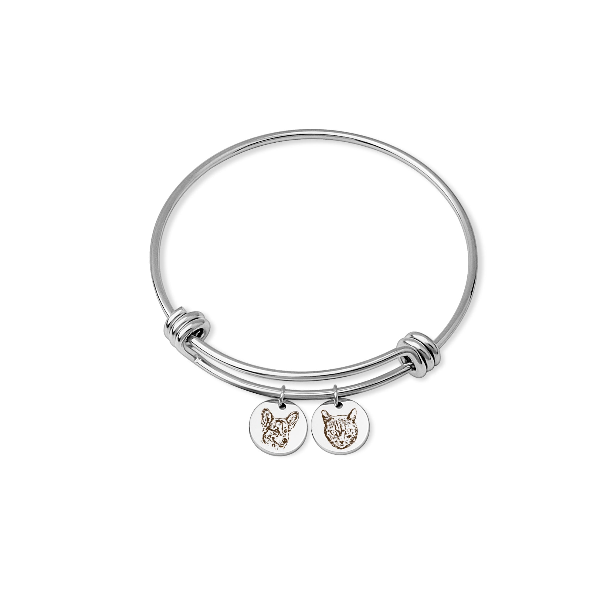 Custom Pet Portrait and Birthstone Bracelet