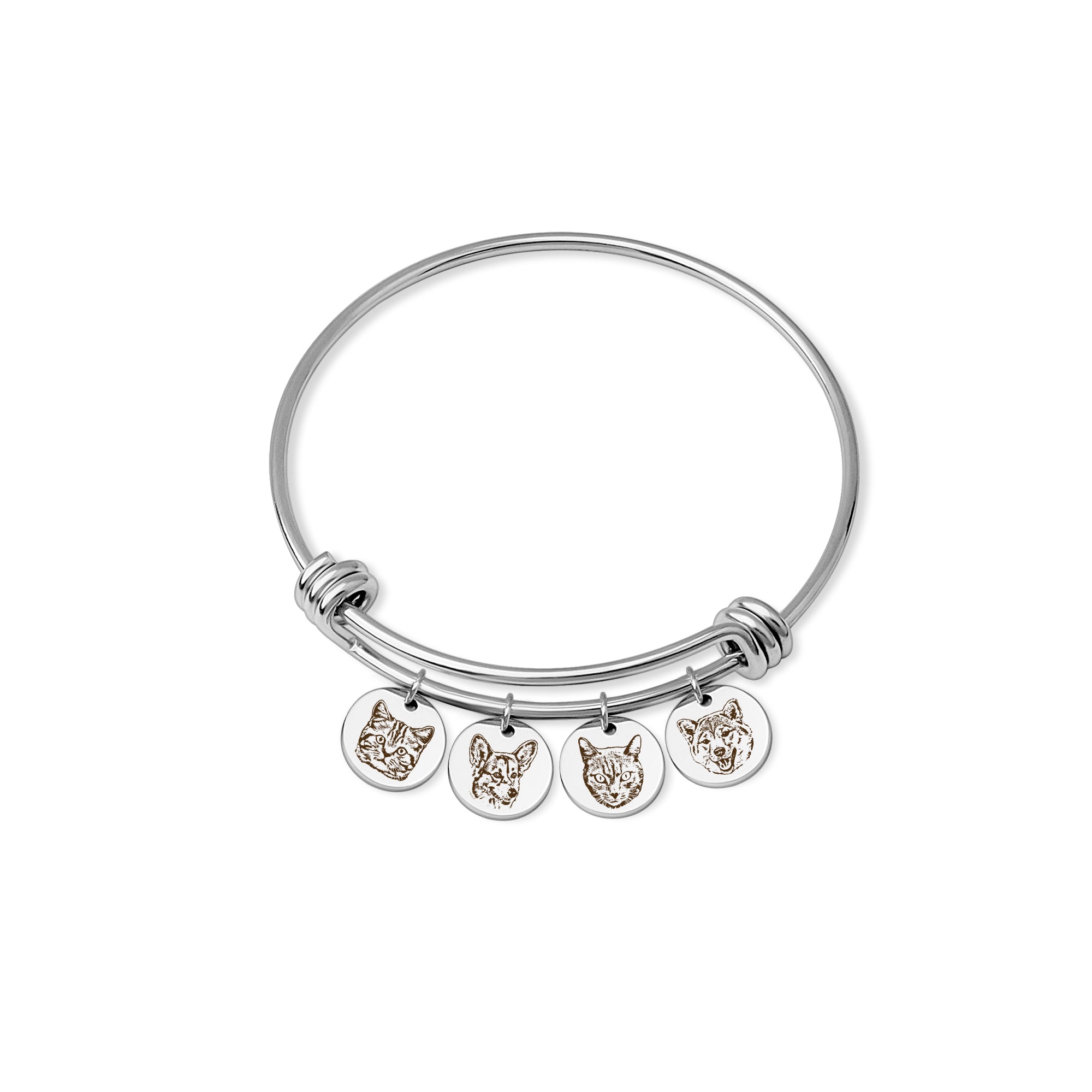 Custom Pet Portrait and Birthstone Bracelet