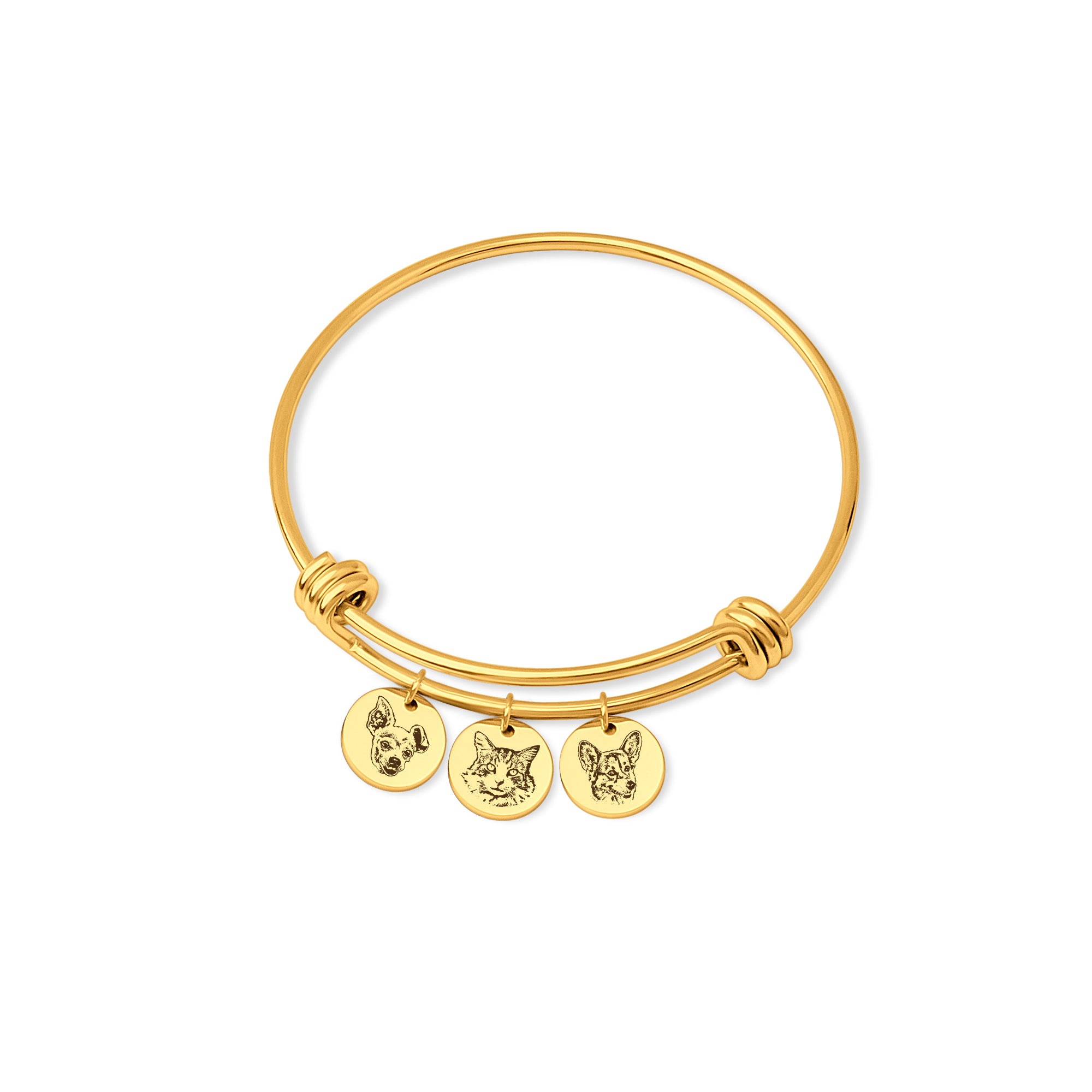 Custom Pet Portrait and Birthstone Bracelet