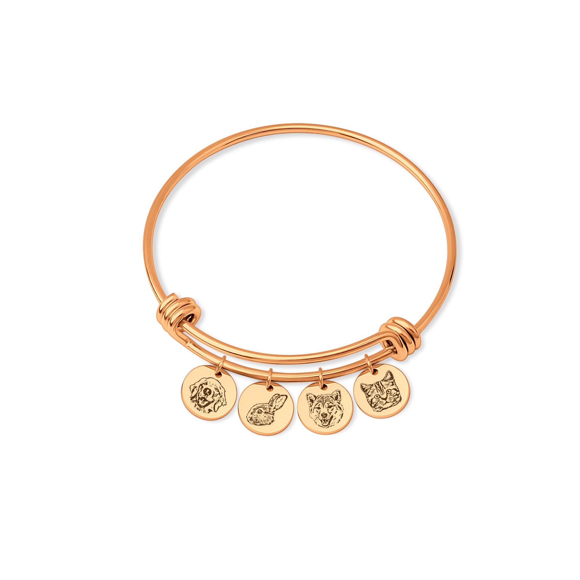 Custom Pet Portrait and Birthstone Bracelet