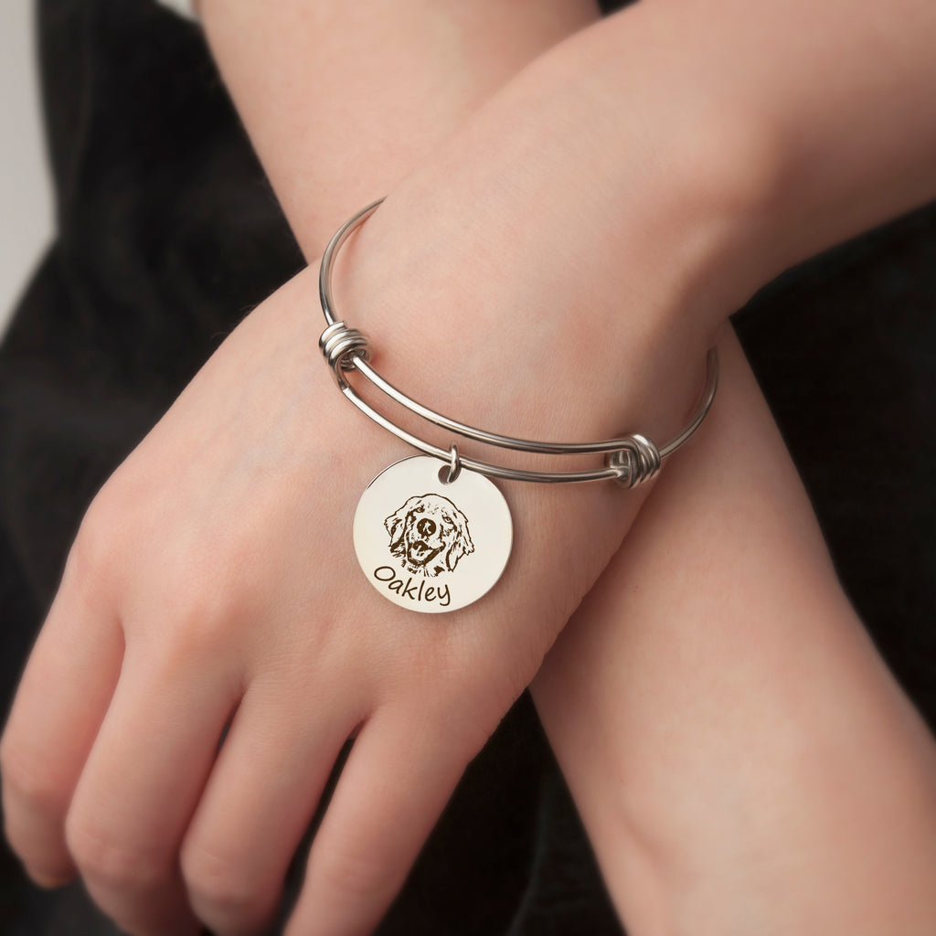 Pet Portrait Charm Adjustable Bracelet