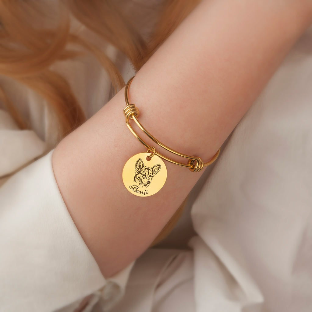 Pet Portrait Charm Adjustable Bracelet