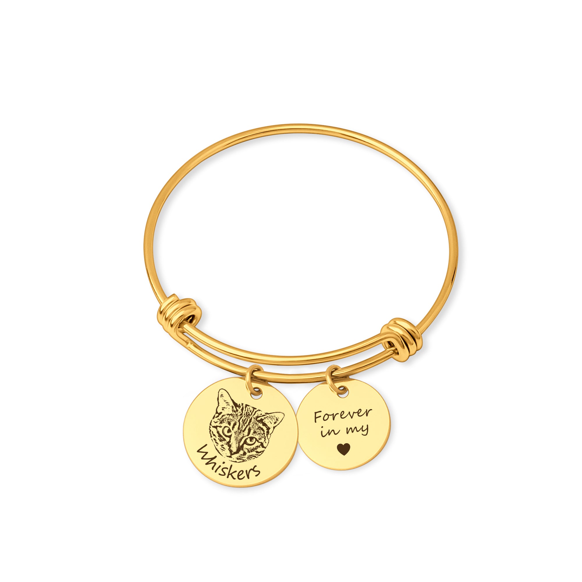 Custom Pet Portrait Charm Adjustable Bangles