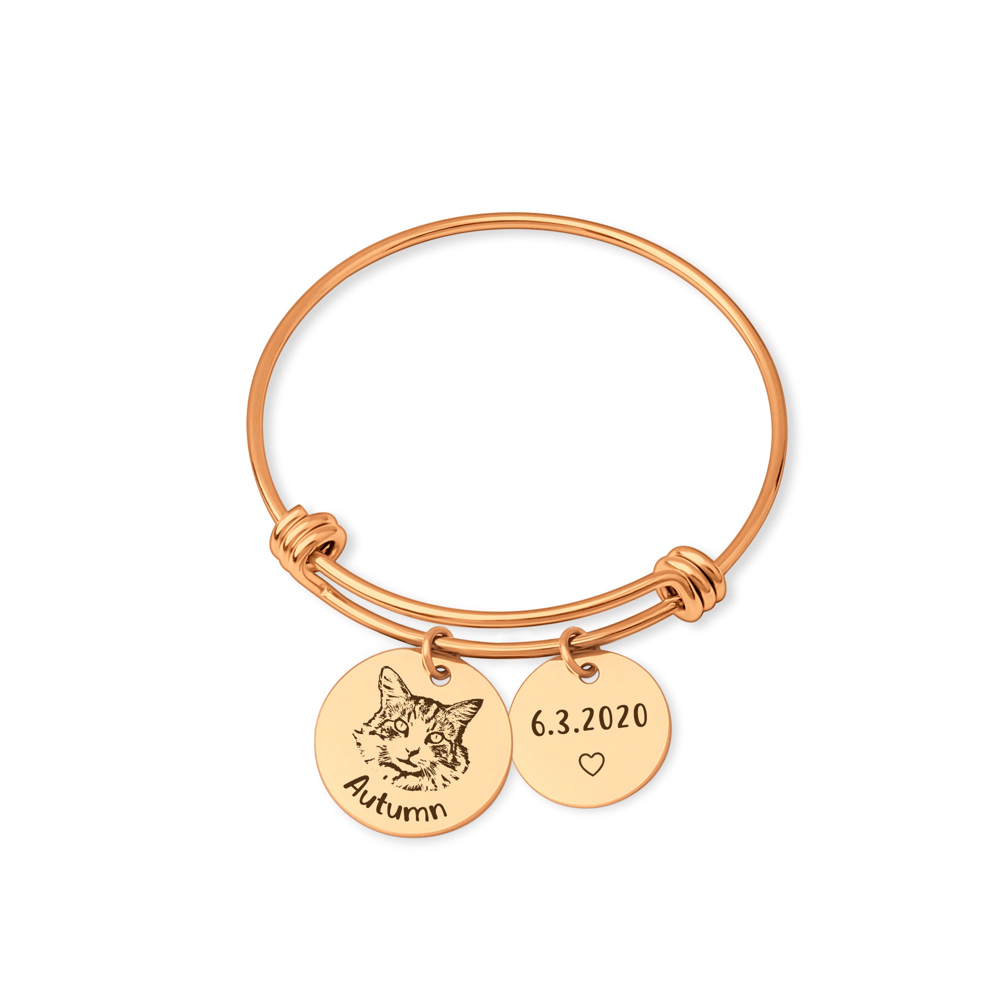 Custom Pet Portrait Charm Adjustable Bangles