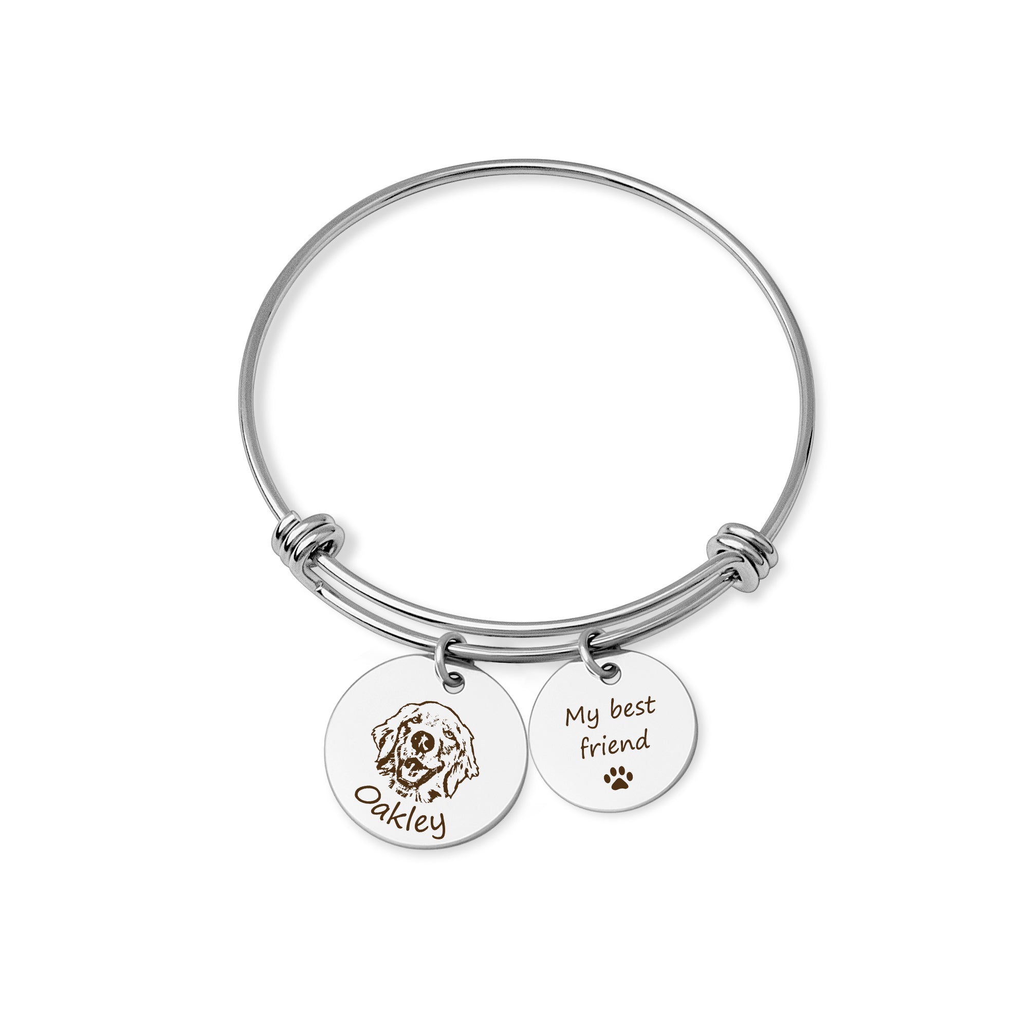 Pet Portrait Charm Adjustable Bangle