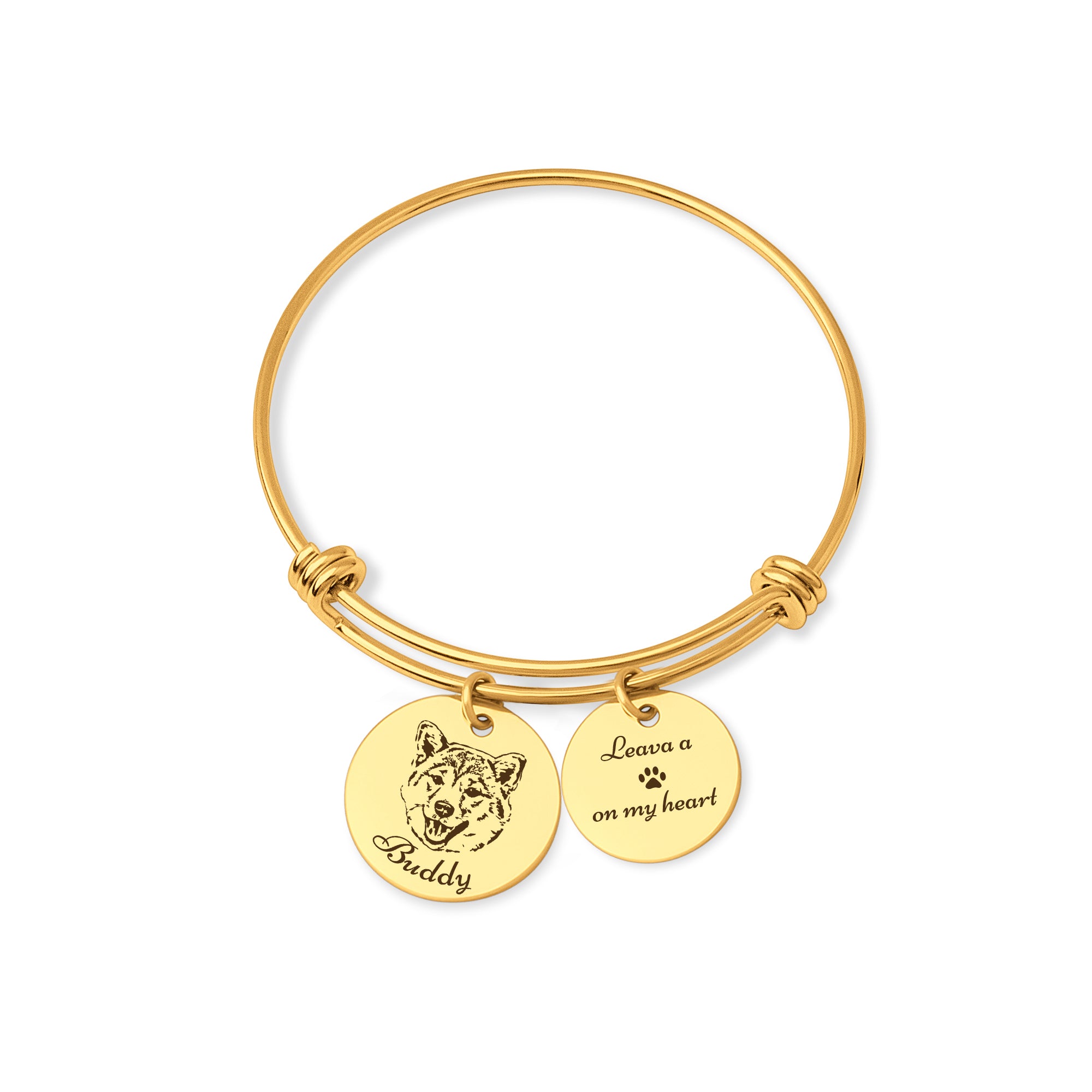 Pet Portrait Charm Adjustable Bangle