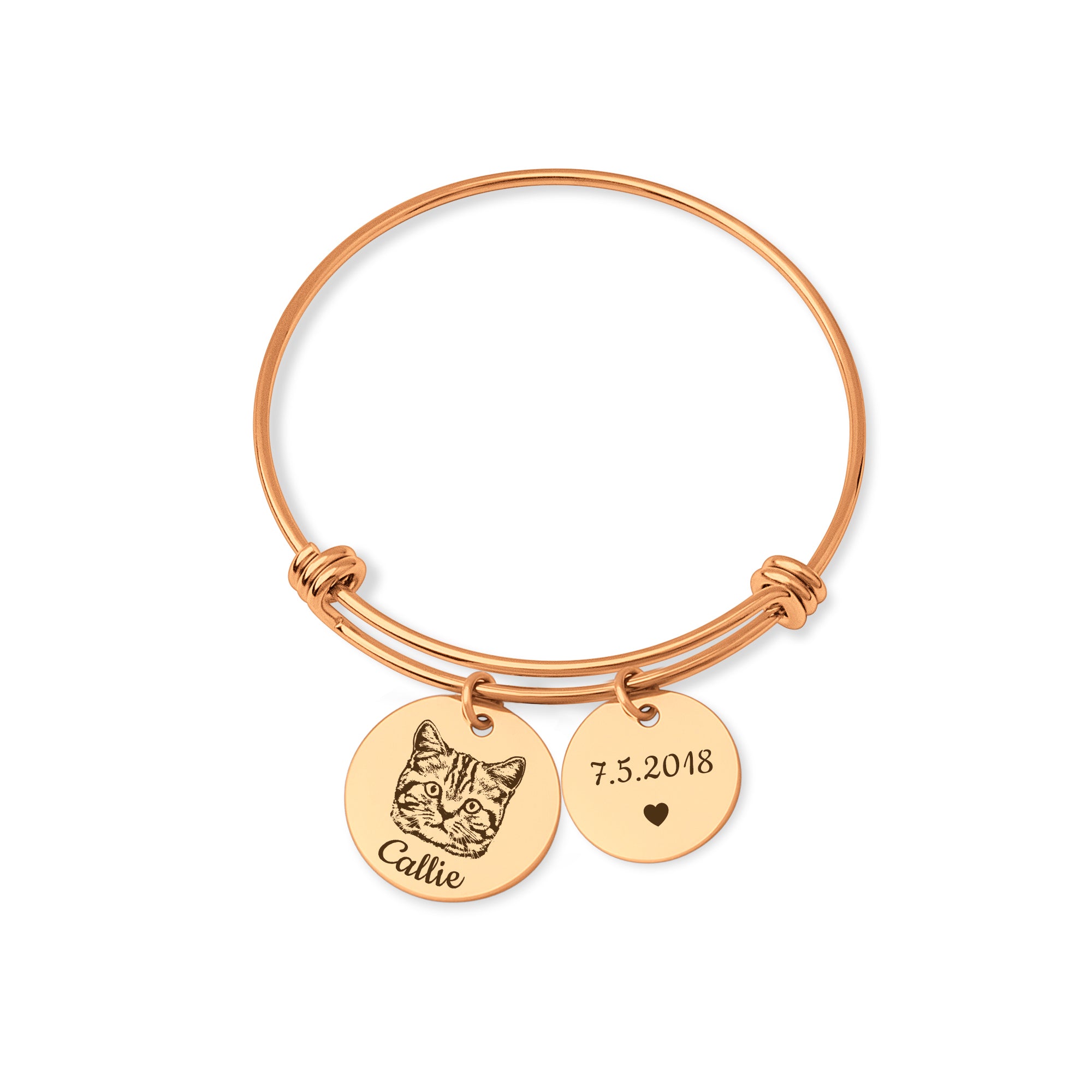 Pet Portrait Charm Adjustable Bangle