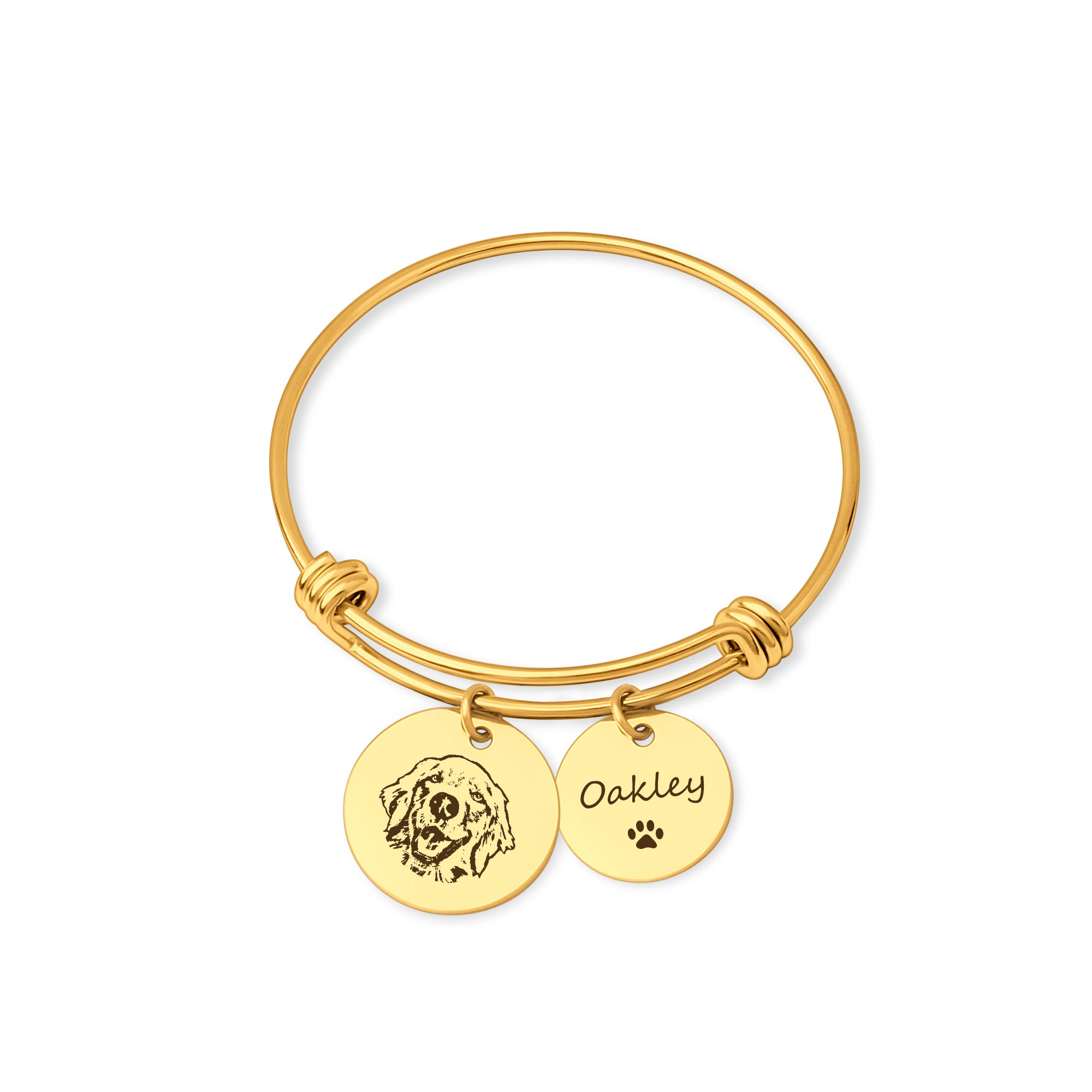 Pet Portrait Charm Adjustable Bangle