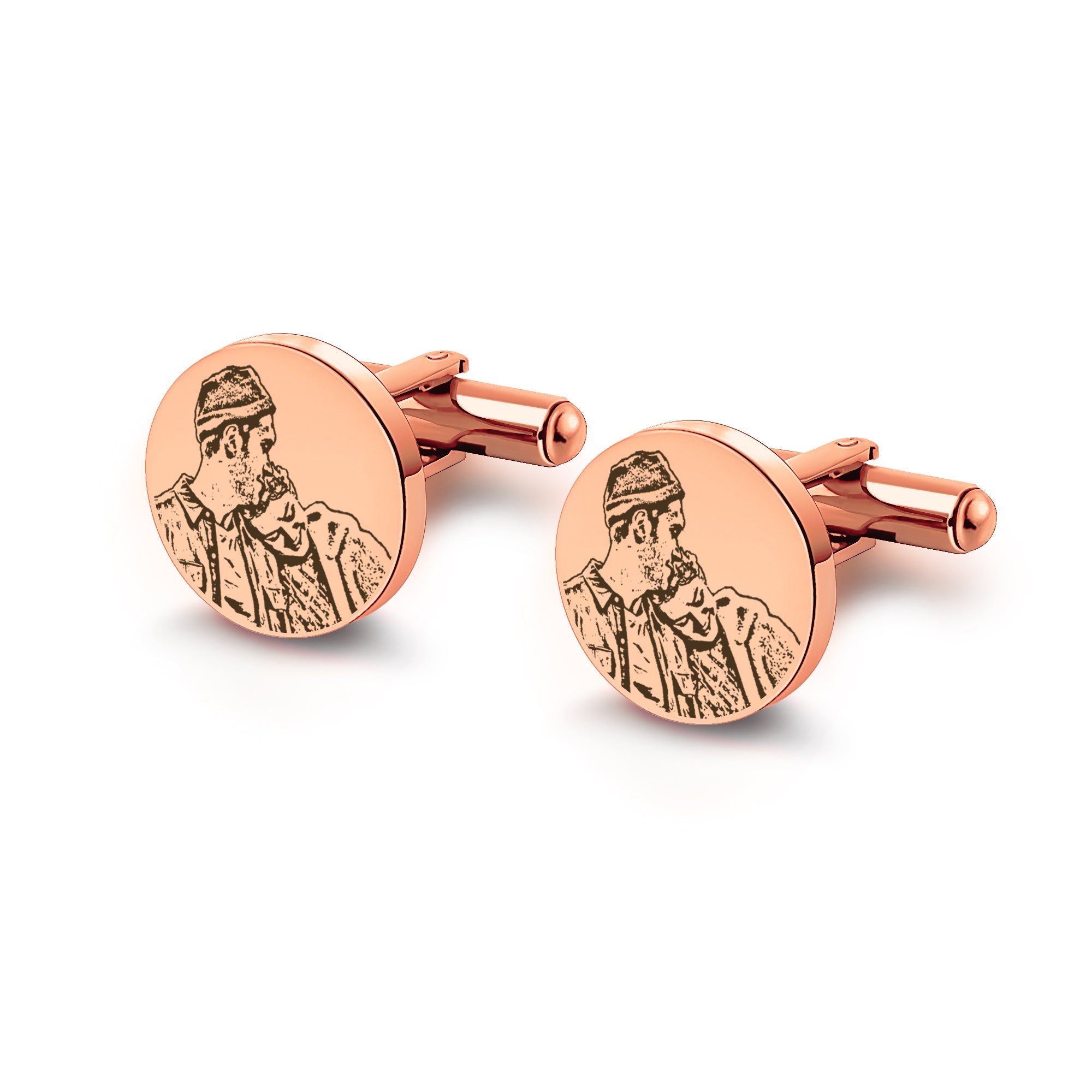 Round Photo Cuff Links