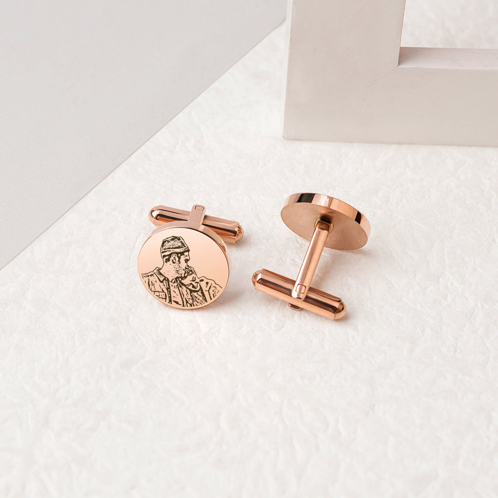 Round Photo Cuff Links