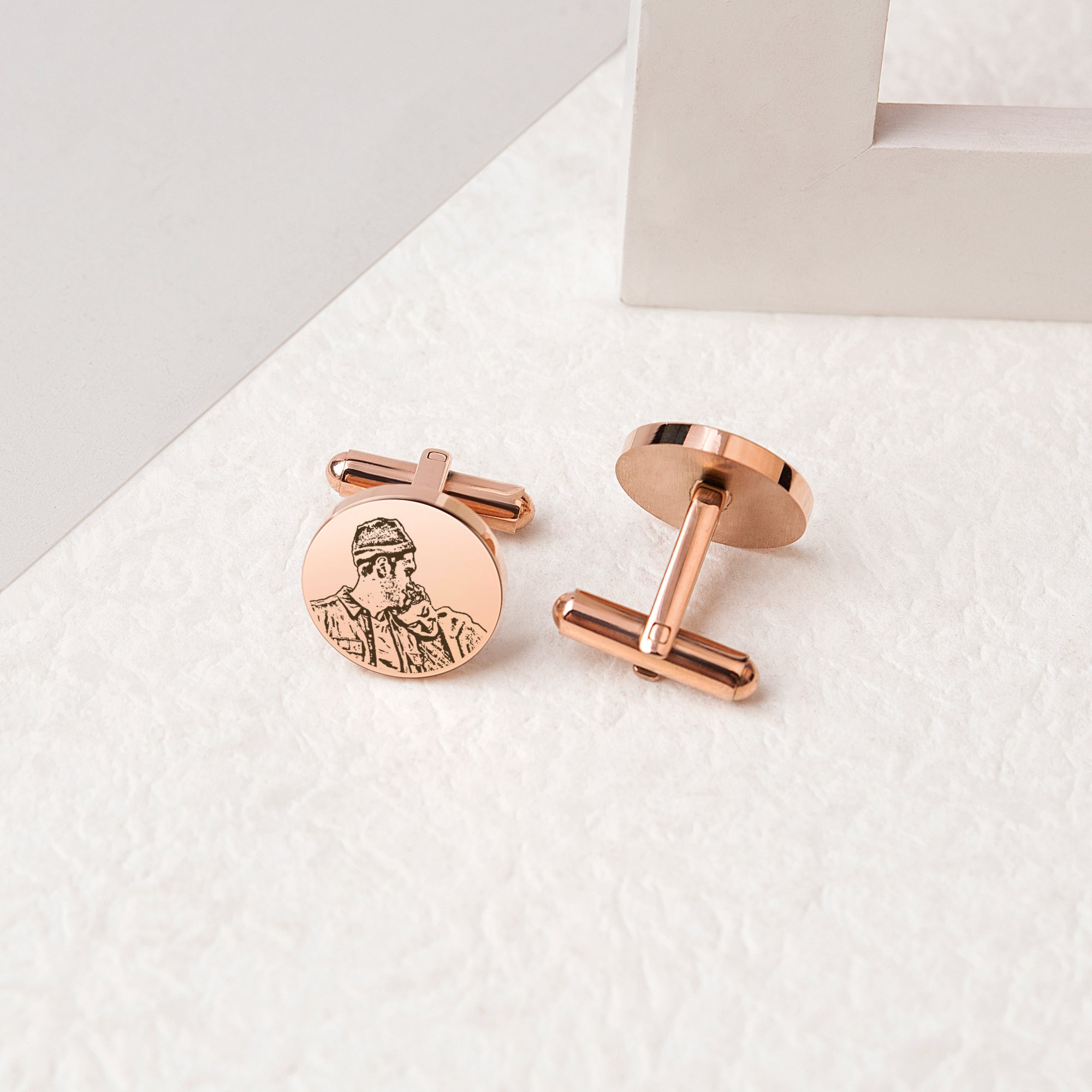 Round Photo Cuff Links