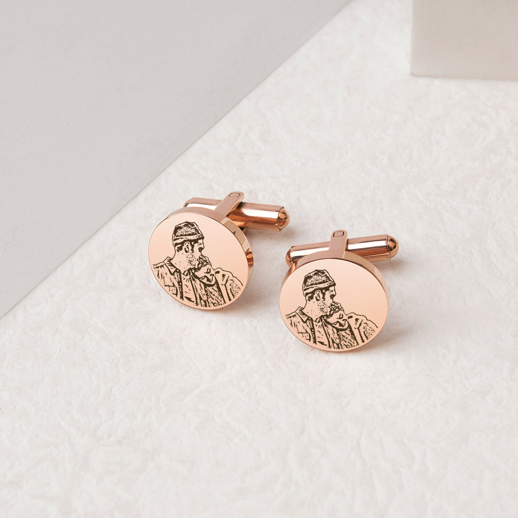 Round Photo Cuff Links