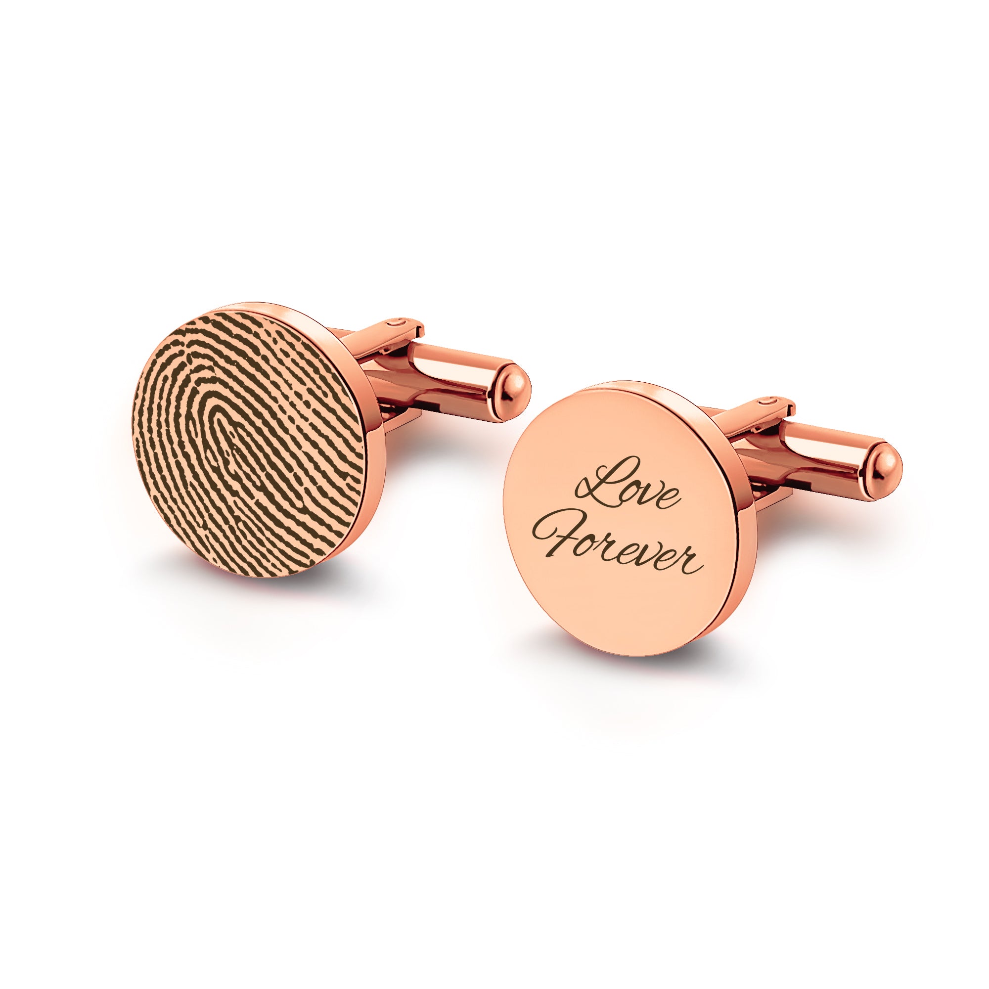 Round Fingerprint Cuff Links