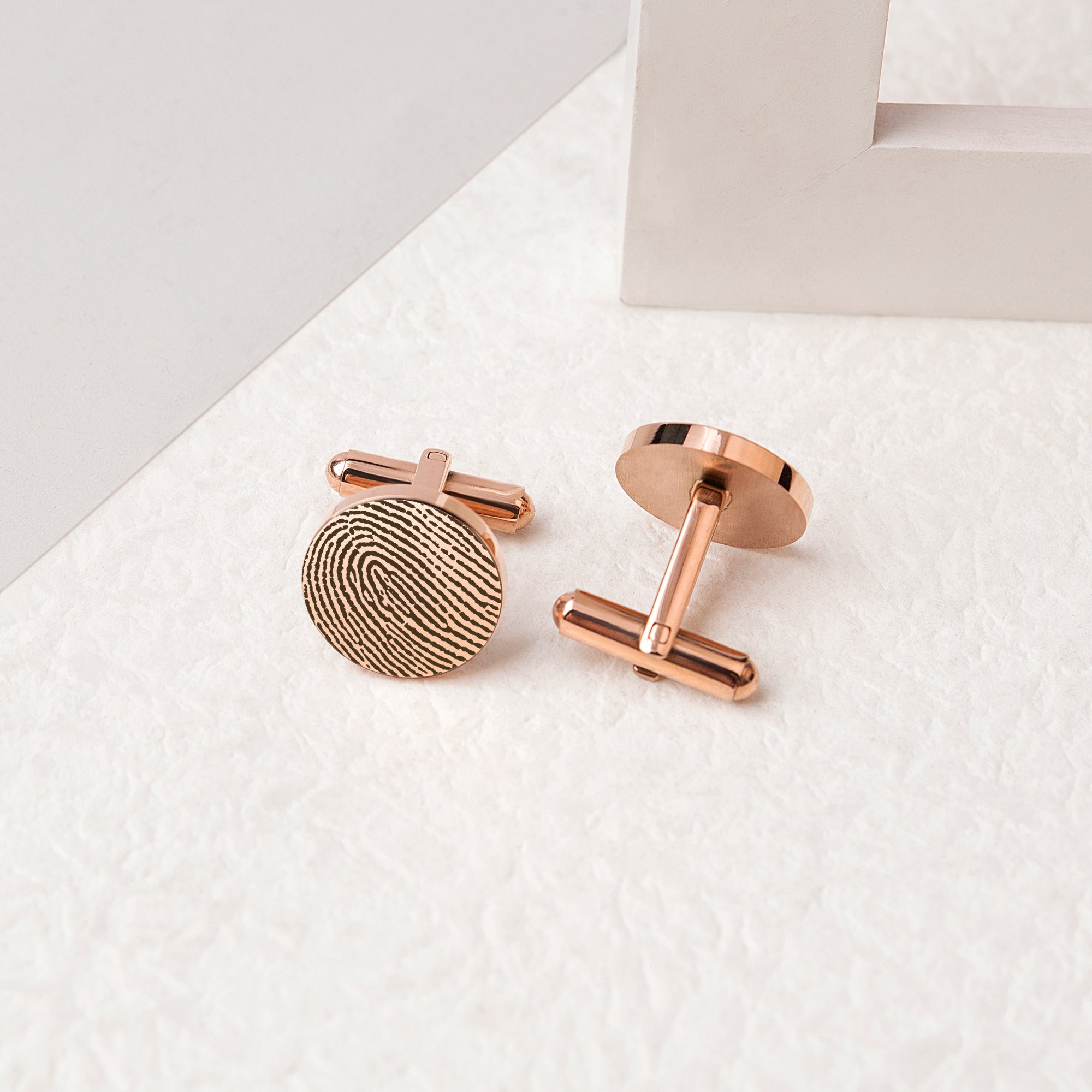 Round Fingerprint Cuff Links