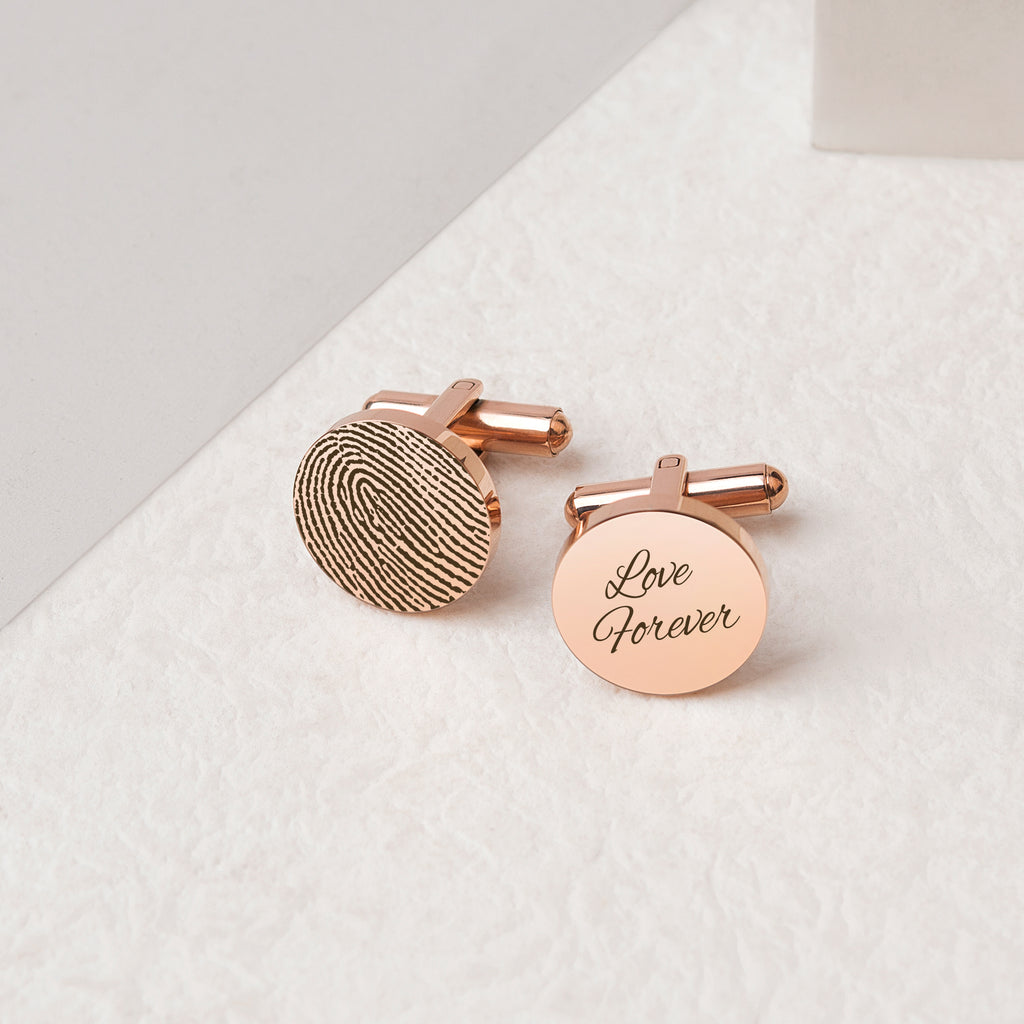 Round Fingerprint Cuff Links