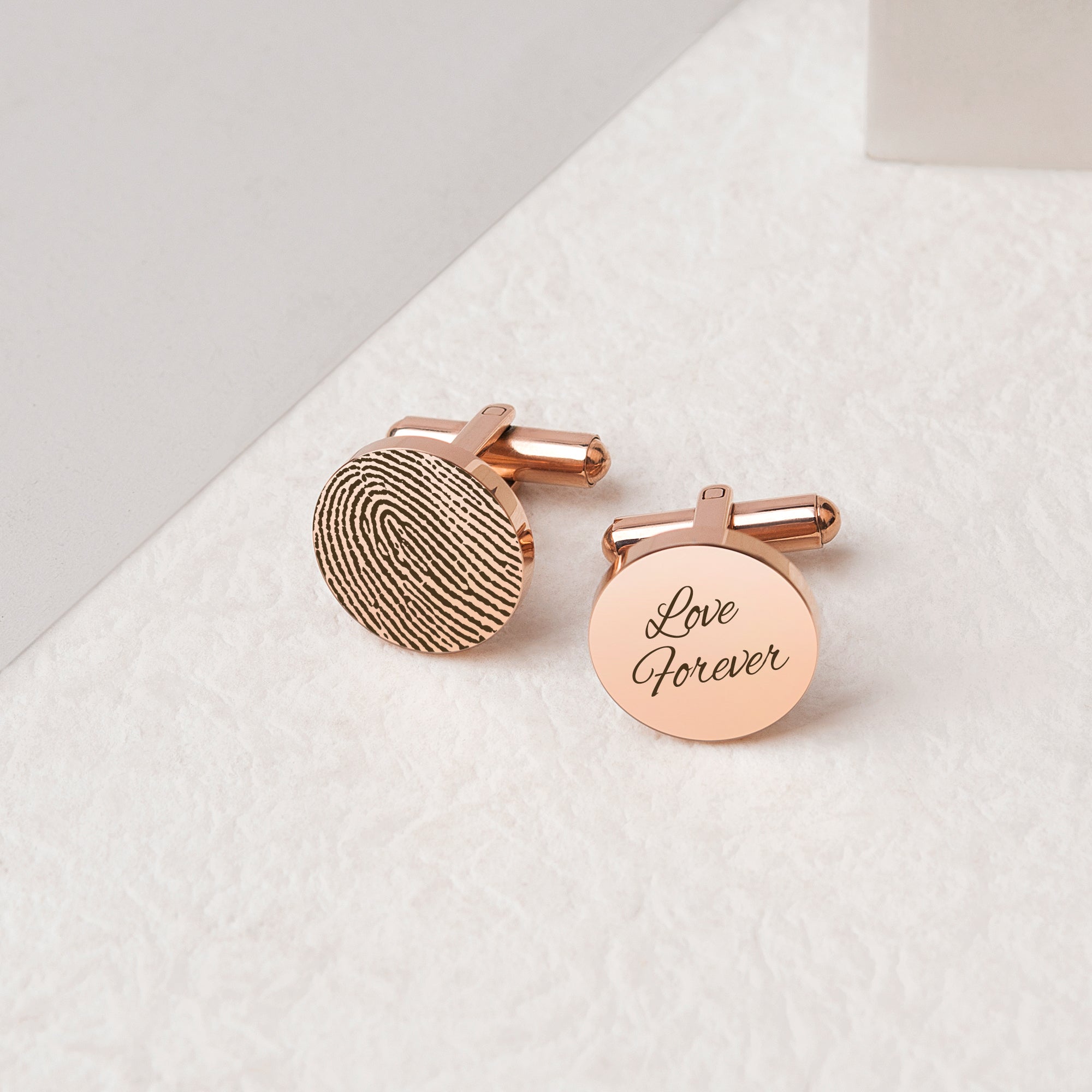Round Fingerprint Cuff Links