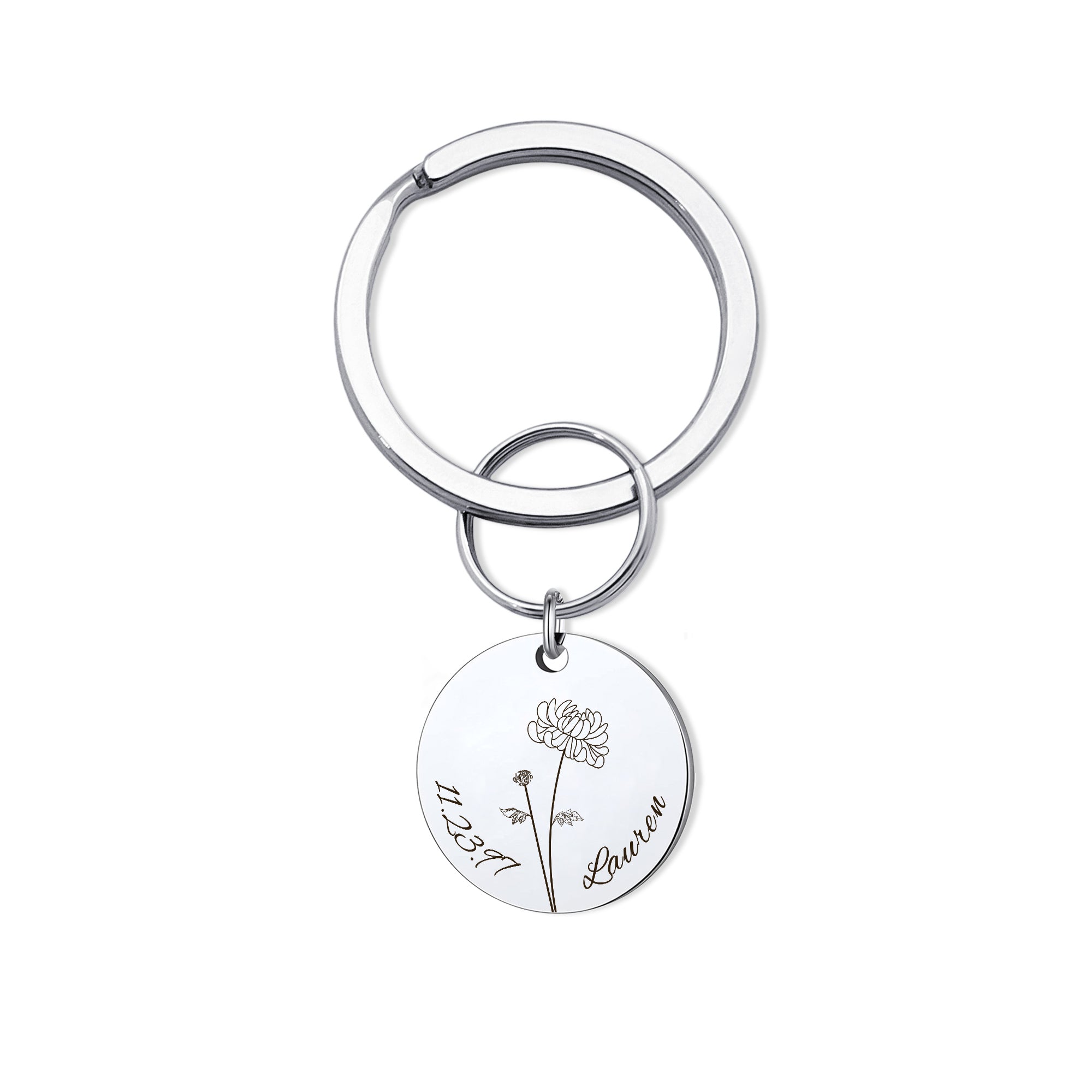 Birth Flower Key Chain