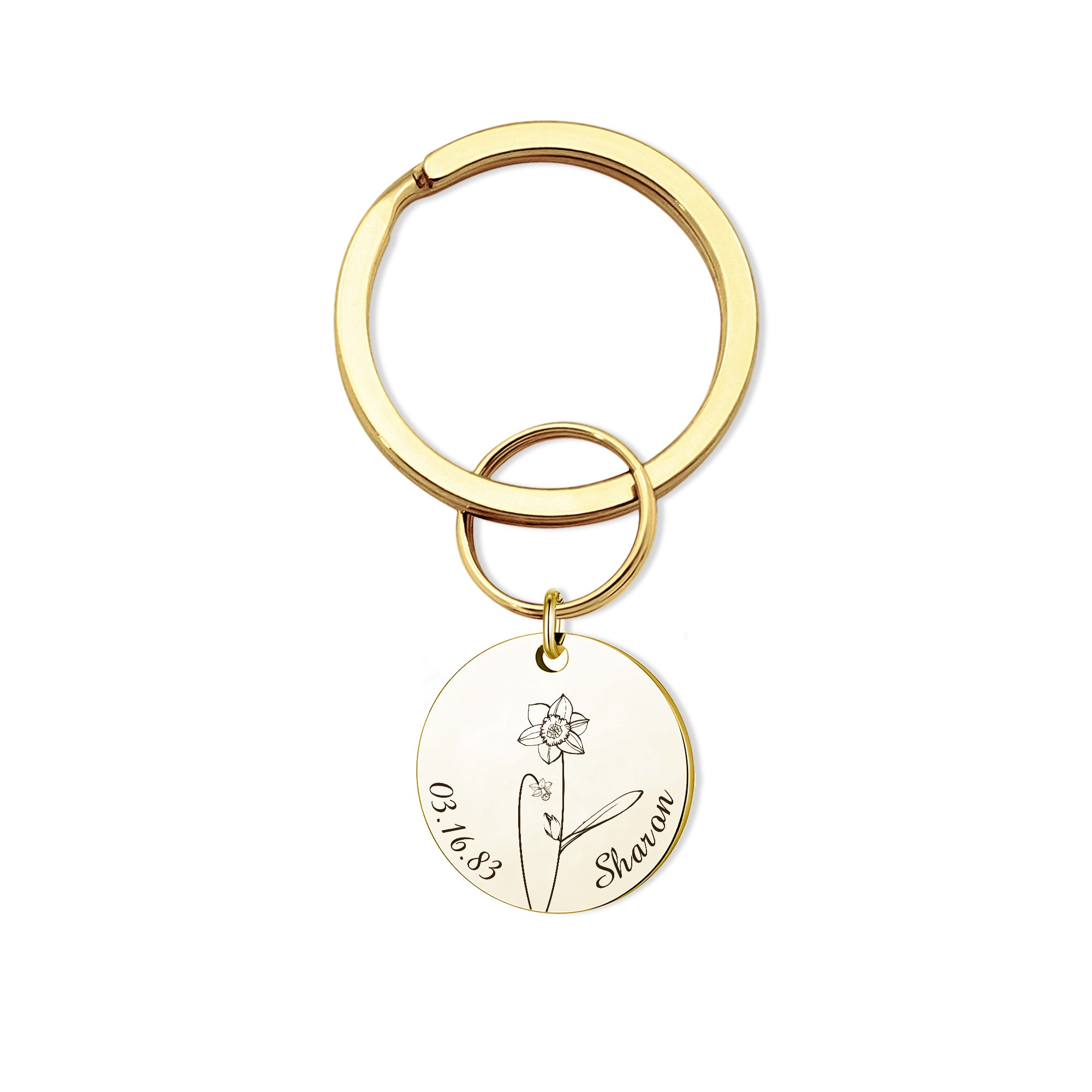 Birth Flower Key Chain