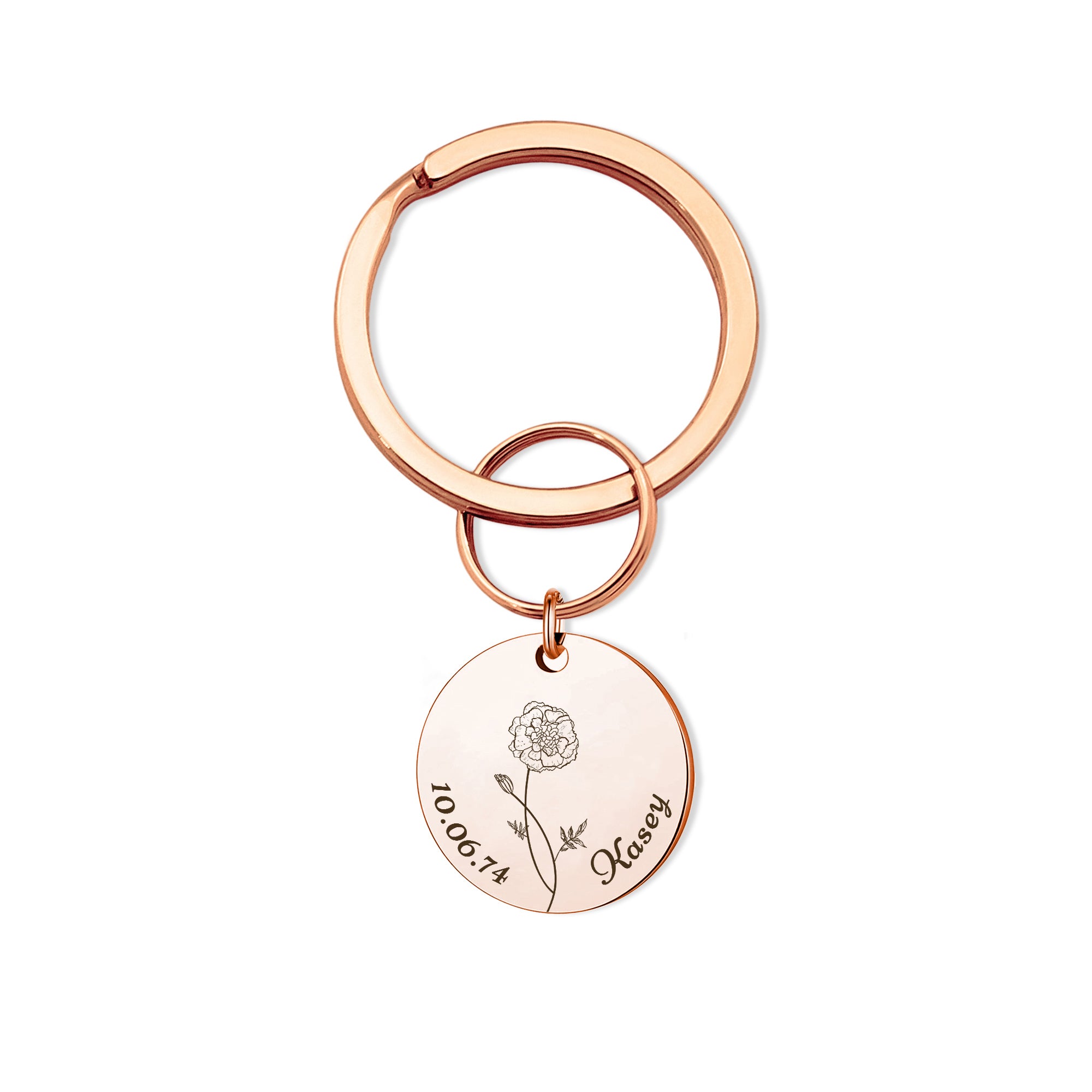 Birth Flower Key Chain