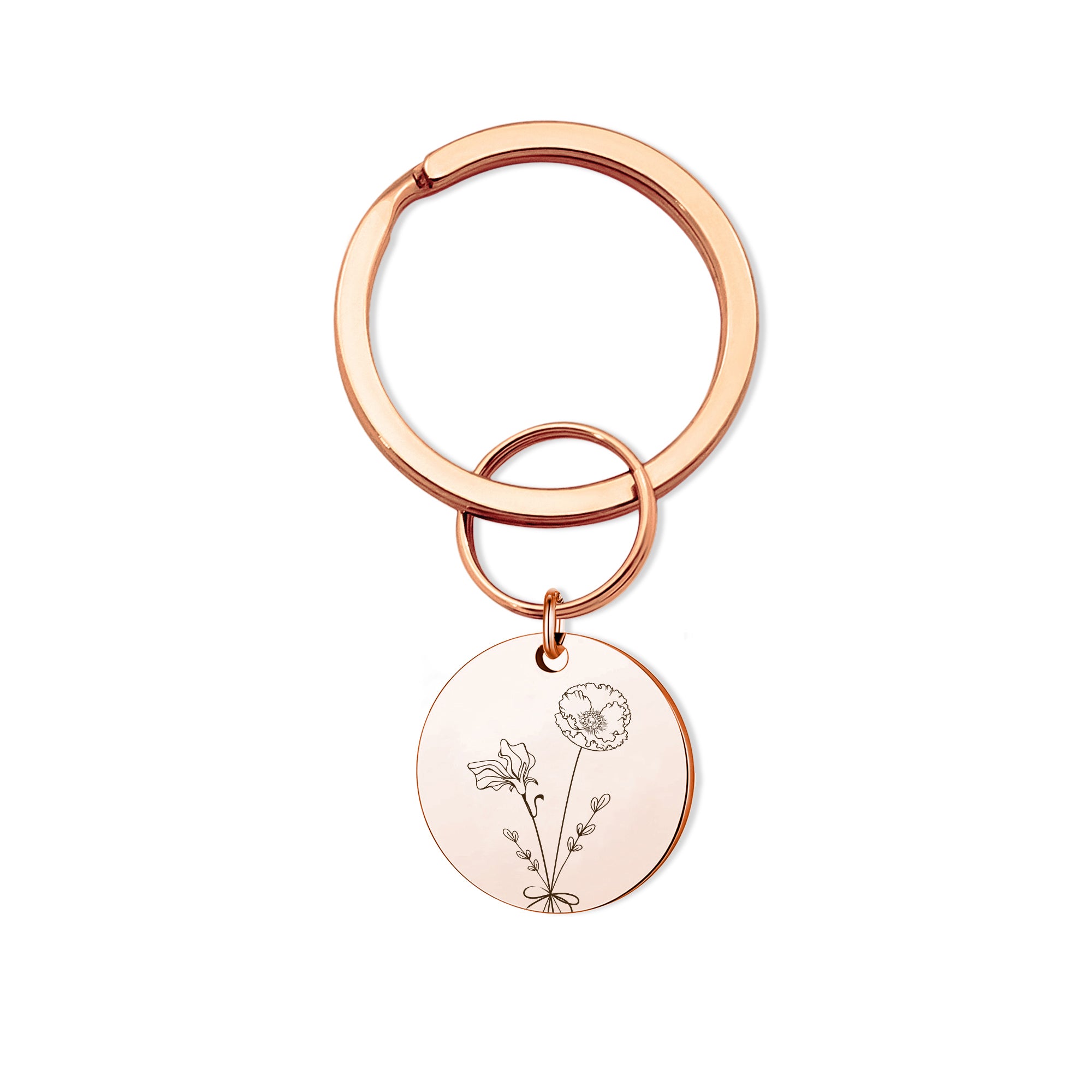 Custom Birth Flower Bouquet Key Chain