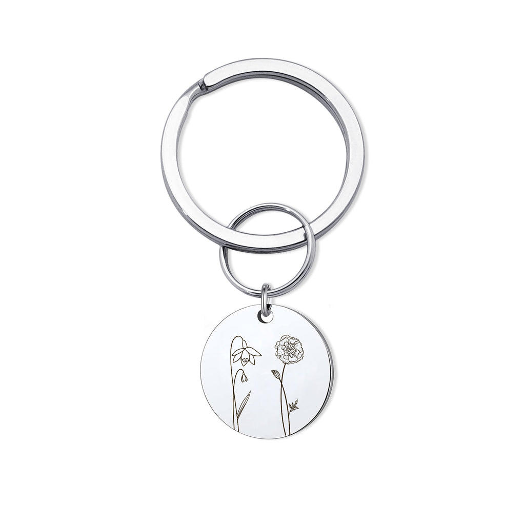 Birth Flower Garden Key Chain