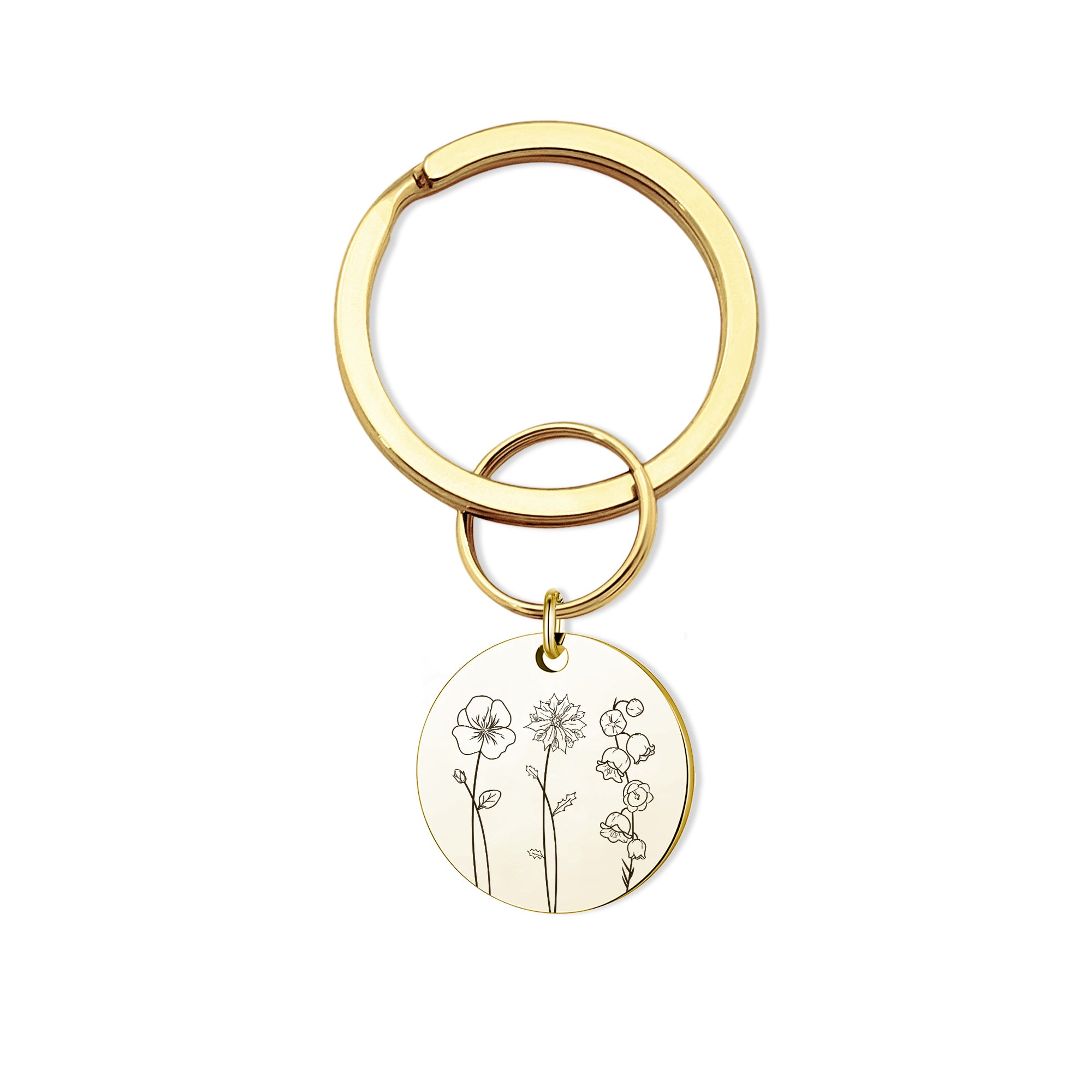 Birth Flower Garden Key Chain