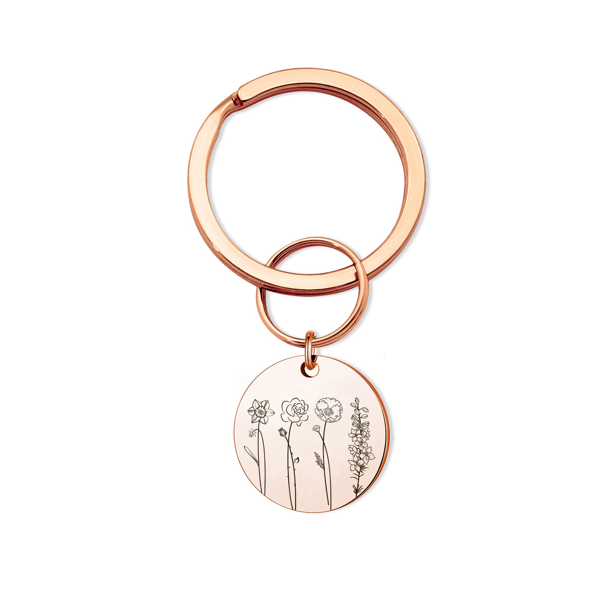 Birth Flower Garden Key Chain