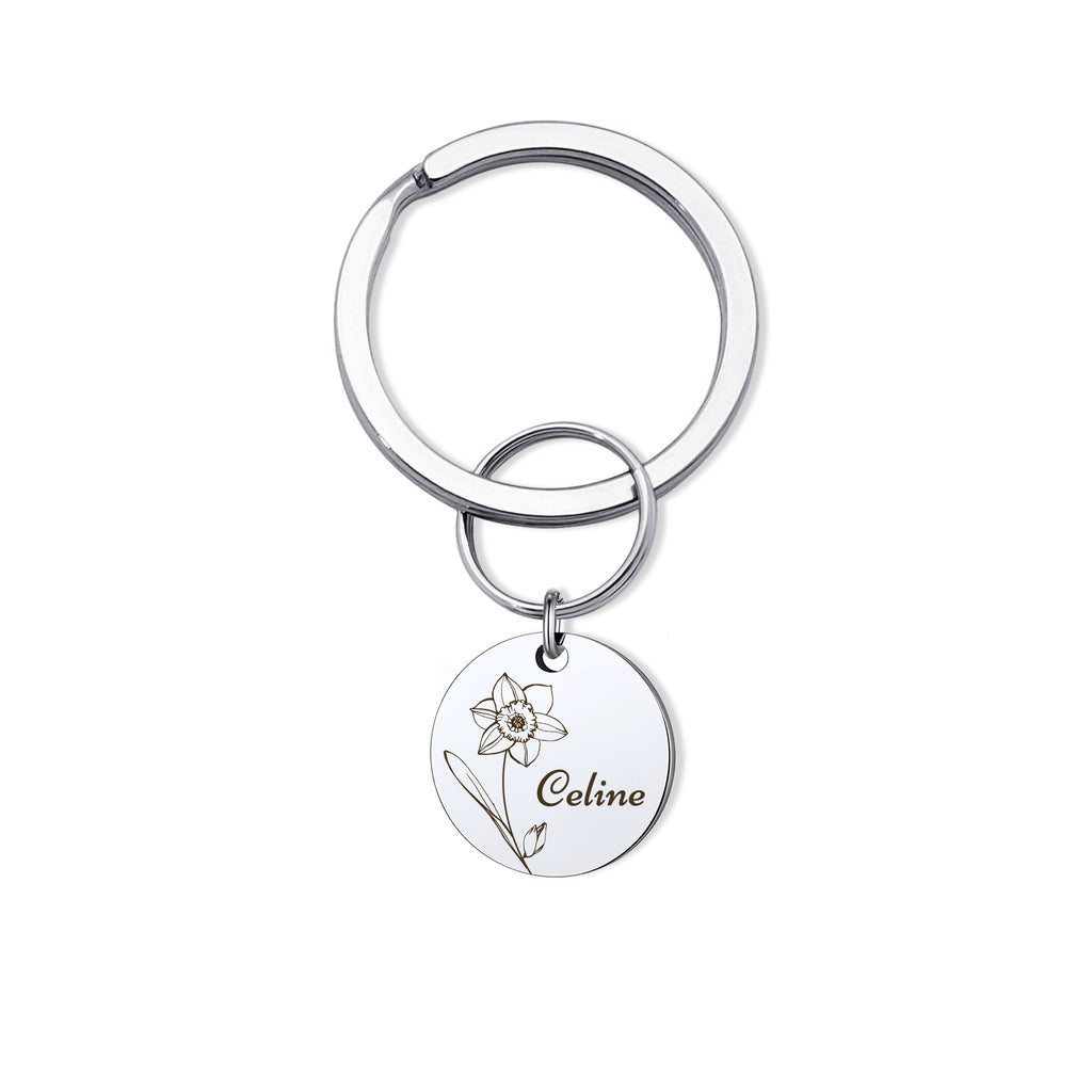 Birth Flower Keychain