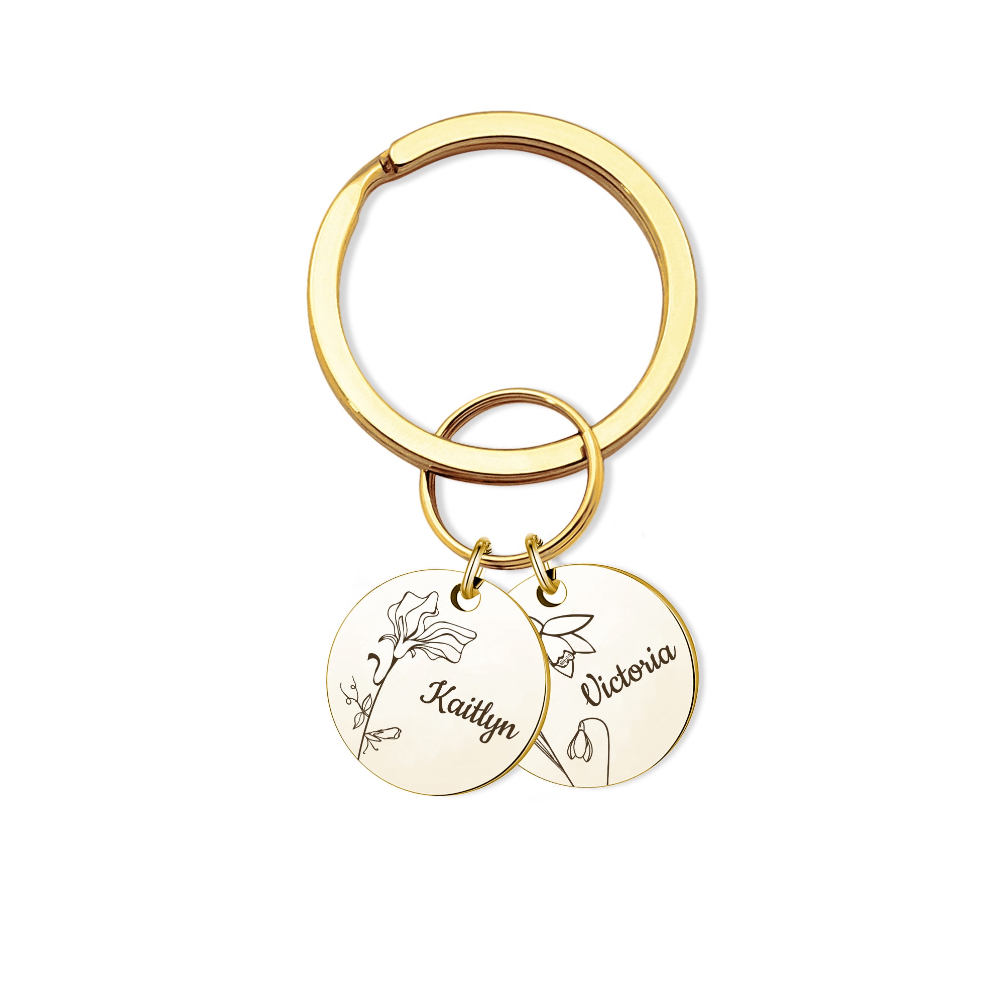 Birth Flower Keychain