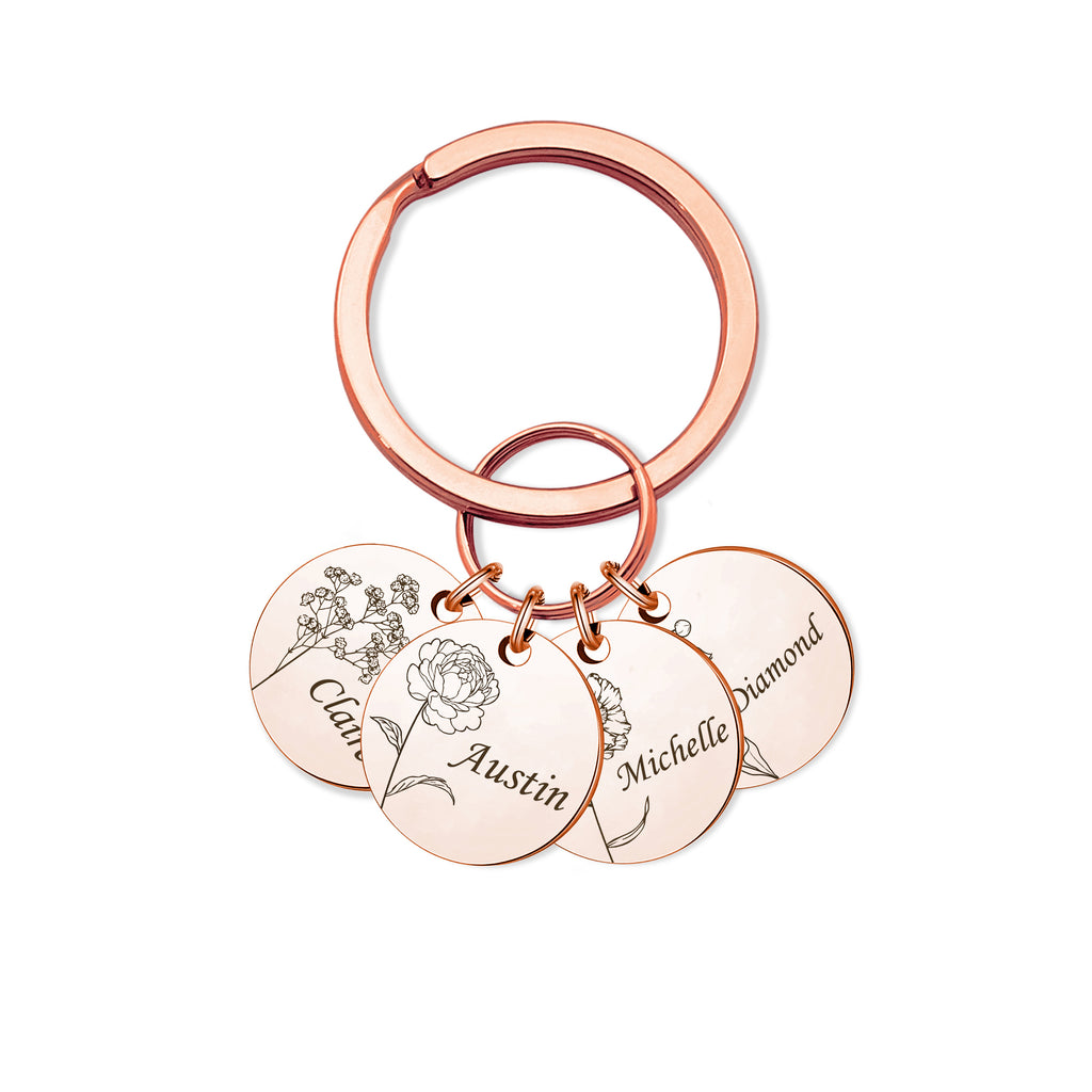 Birth Flower Keychain