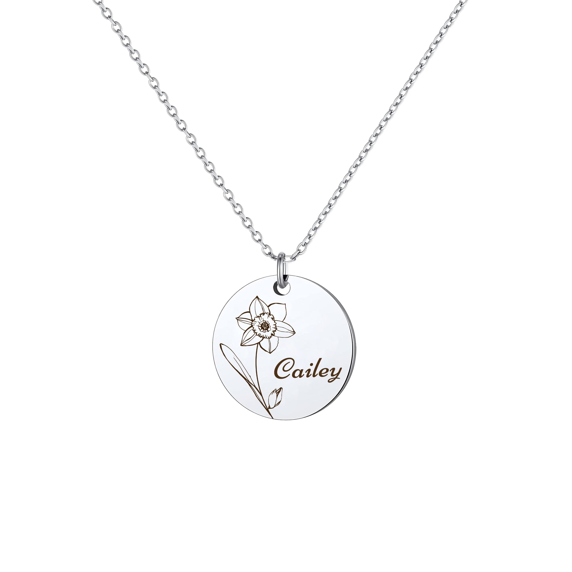 Custom Birth Flower Charm Necklace