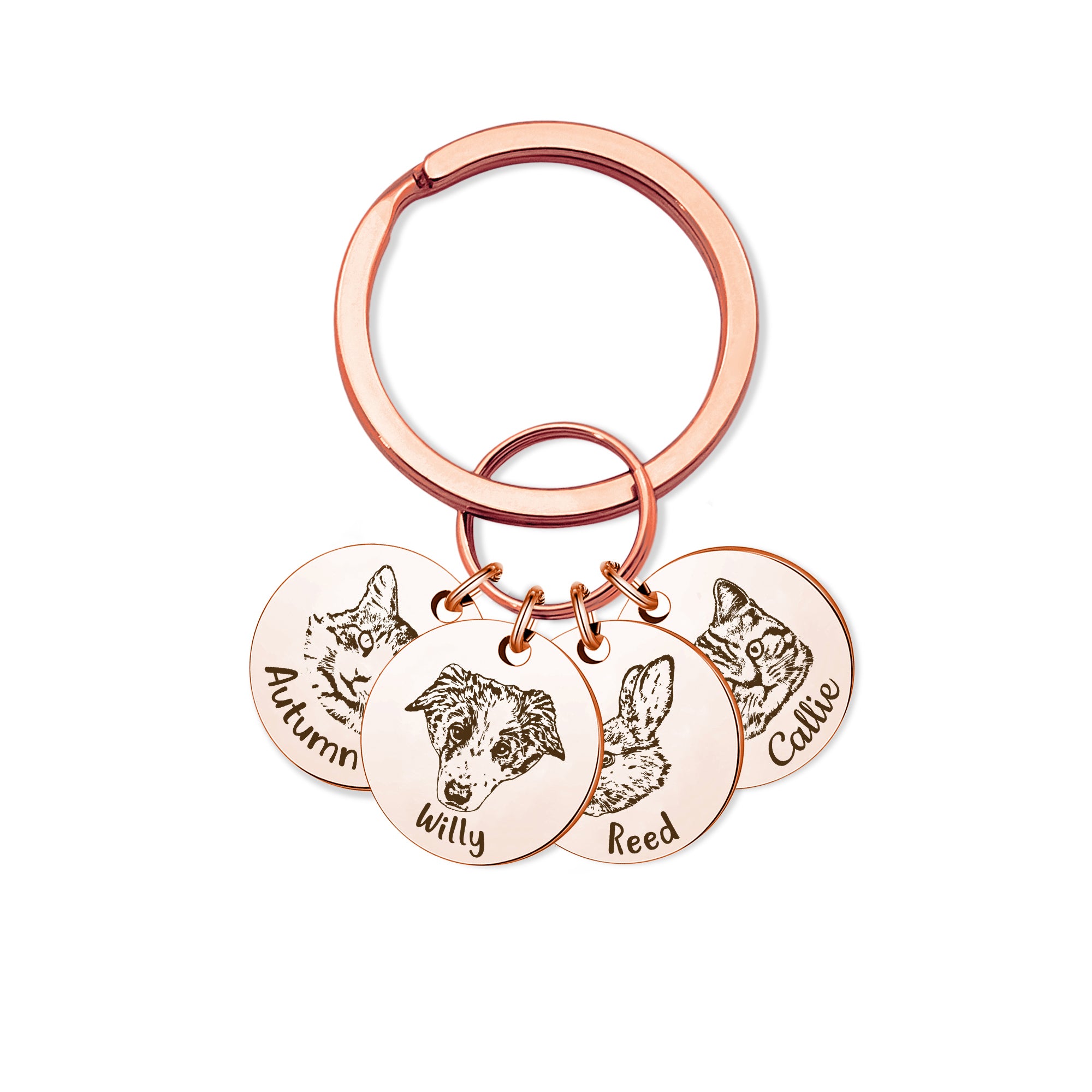 Pet Portrait Memorial Rainbow Bridge Key Chain