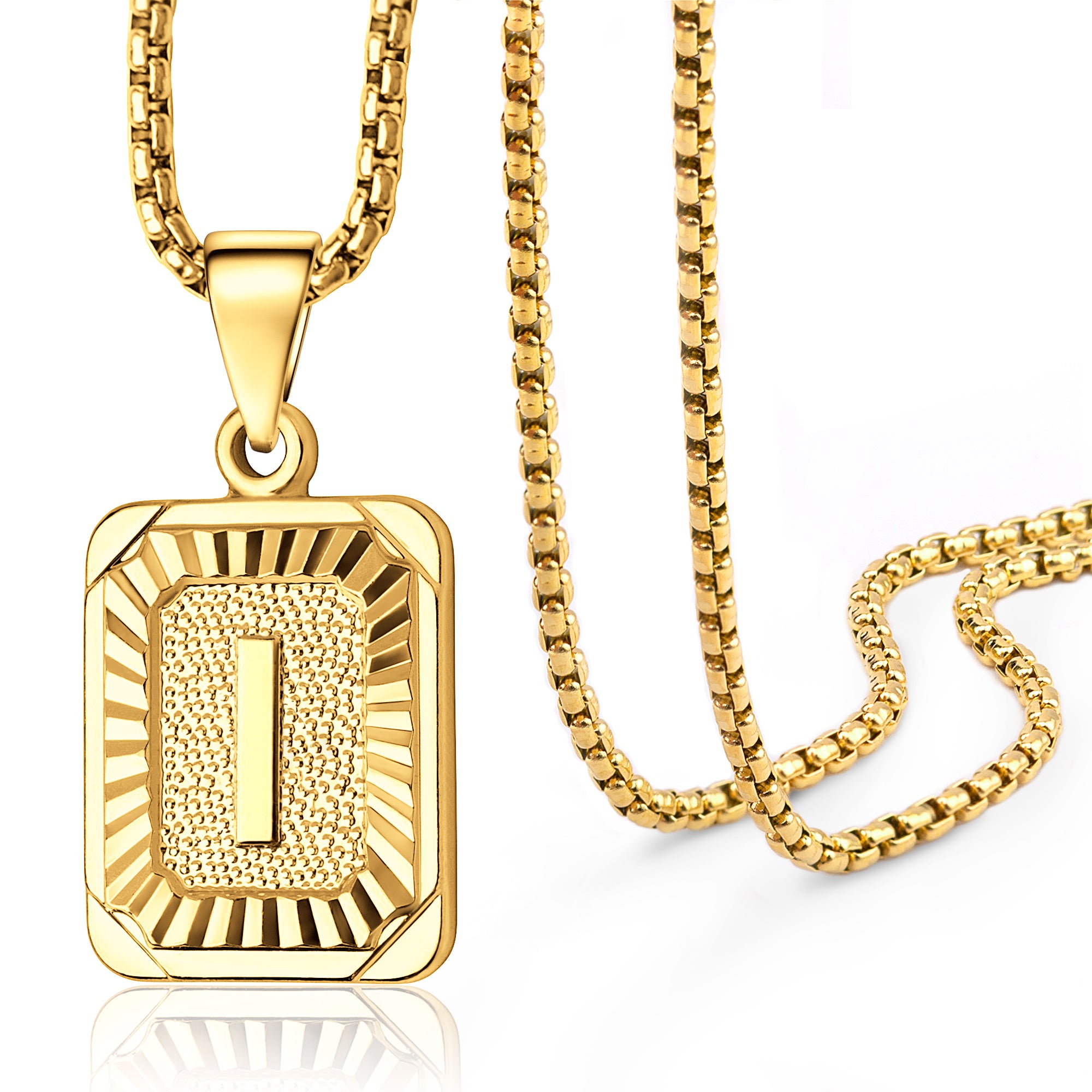 18k Gold Plated Initial Medallion Necklace